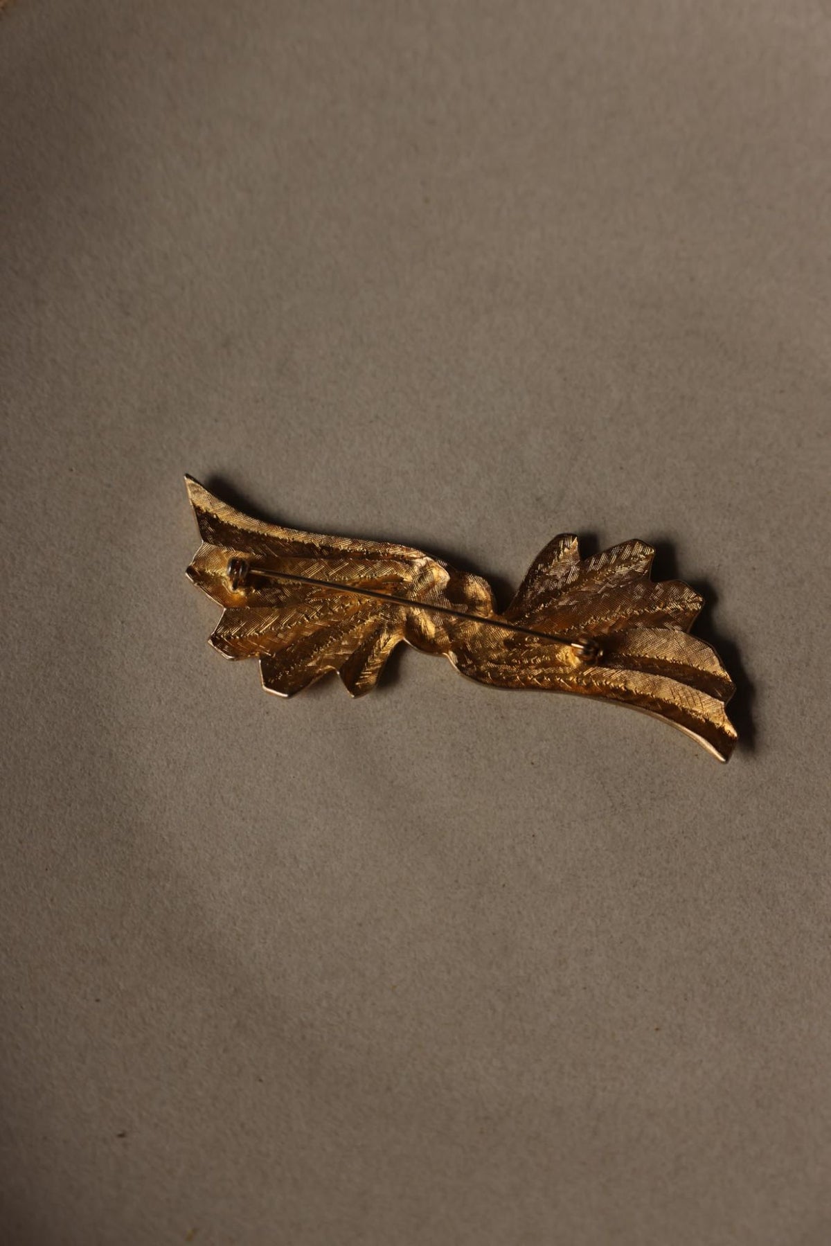Matte Gold Tone Sculptural Fan Swirl Brooch