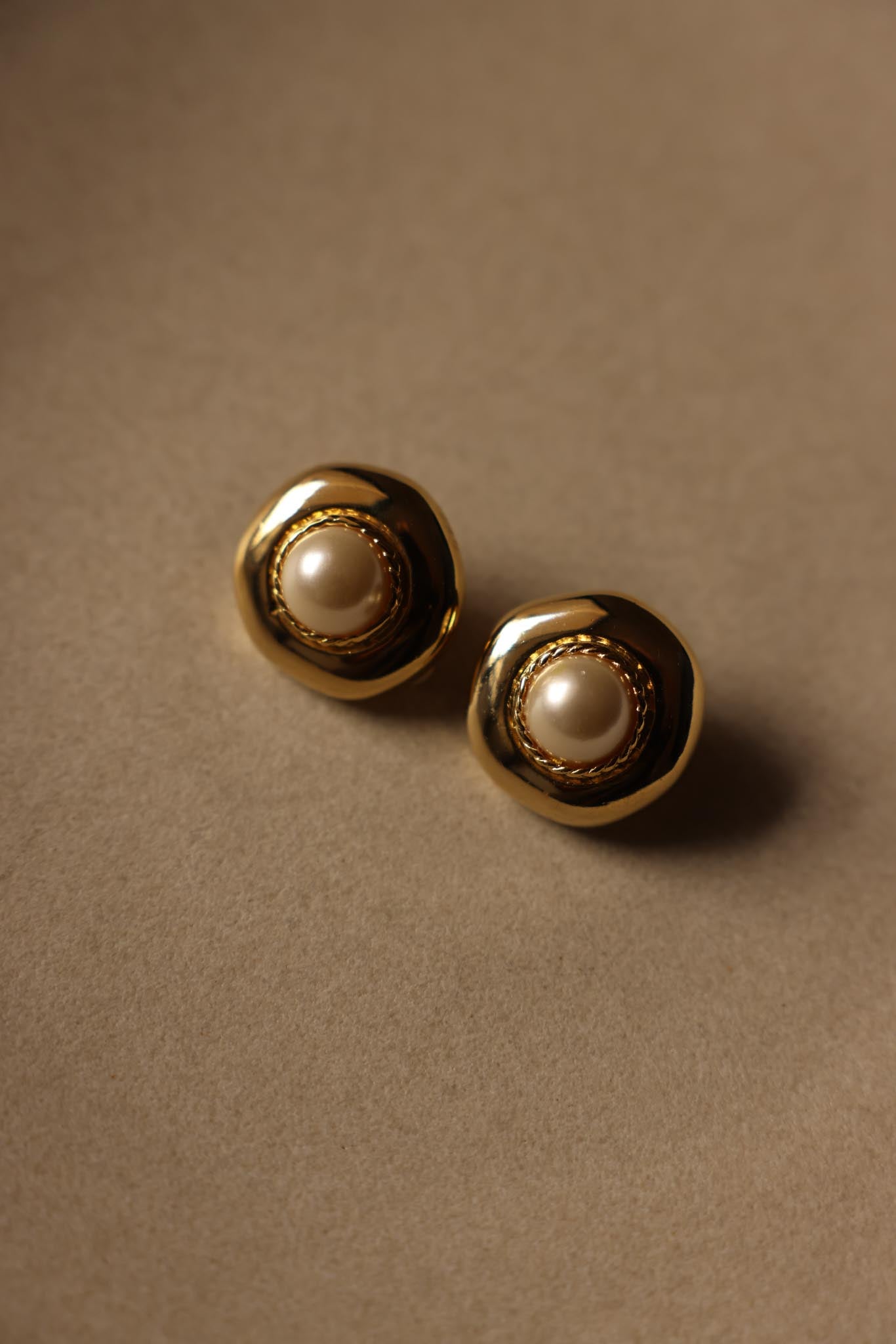 Gold-Tone Clip-On Earrings with Faux Pearls