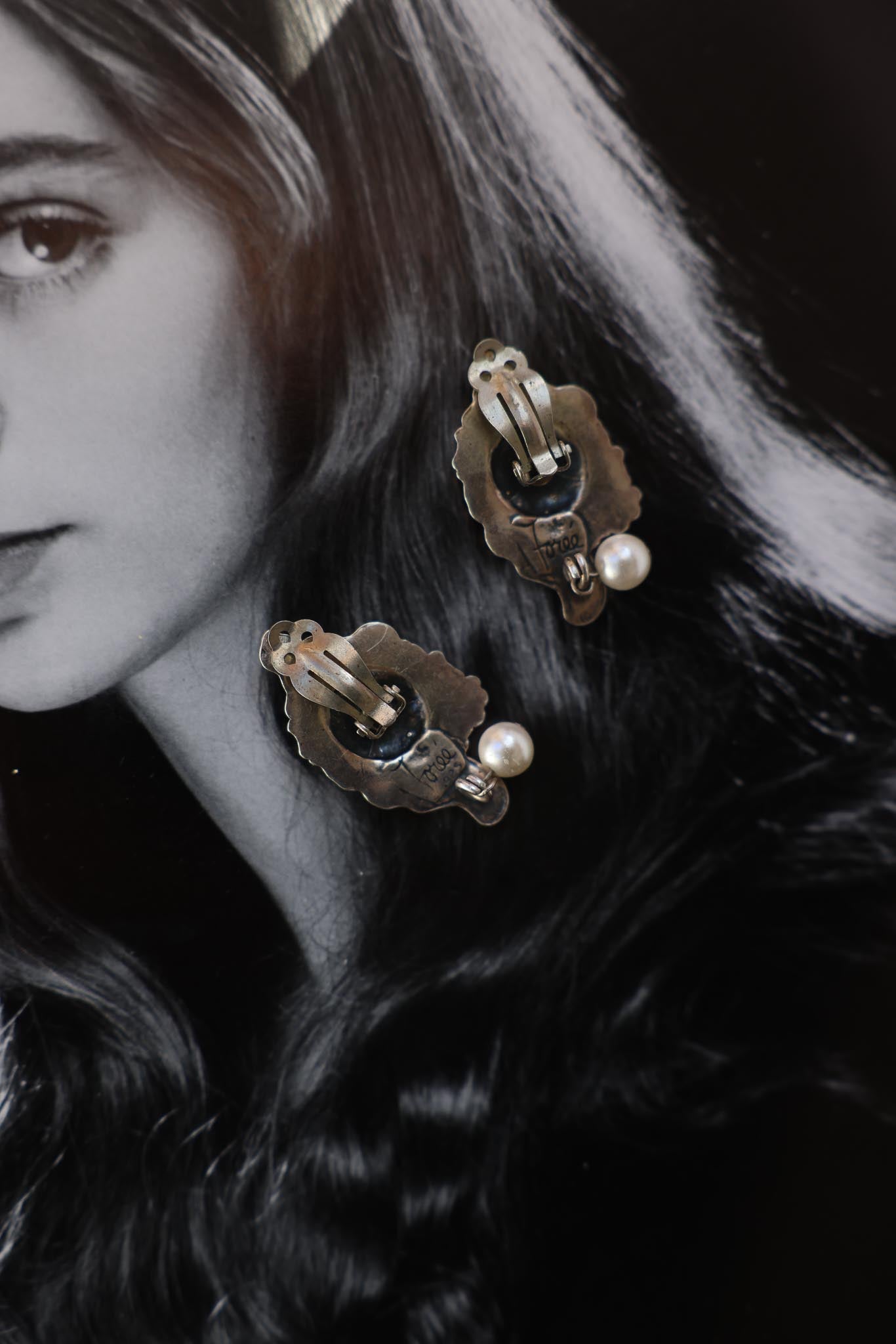 Sterling Silver Baroque Pearl Earrings|Vintage Baazaar