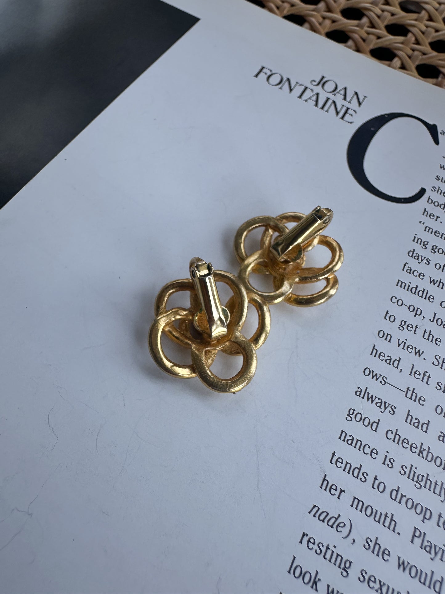 Golden Spiral Bloom Earrings|Vintage Baazaar