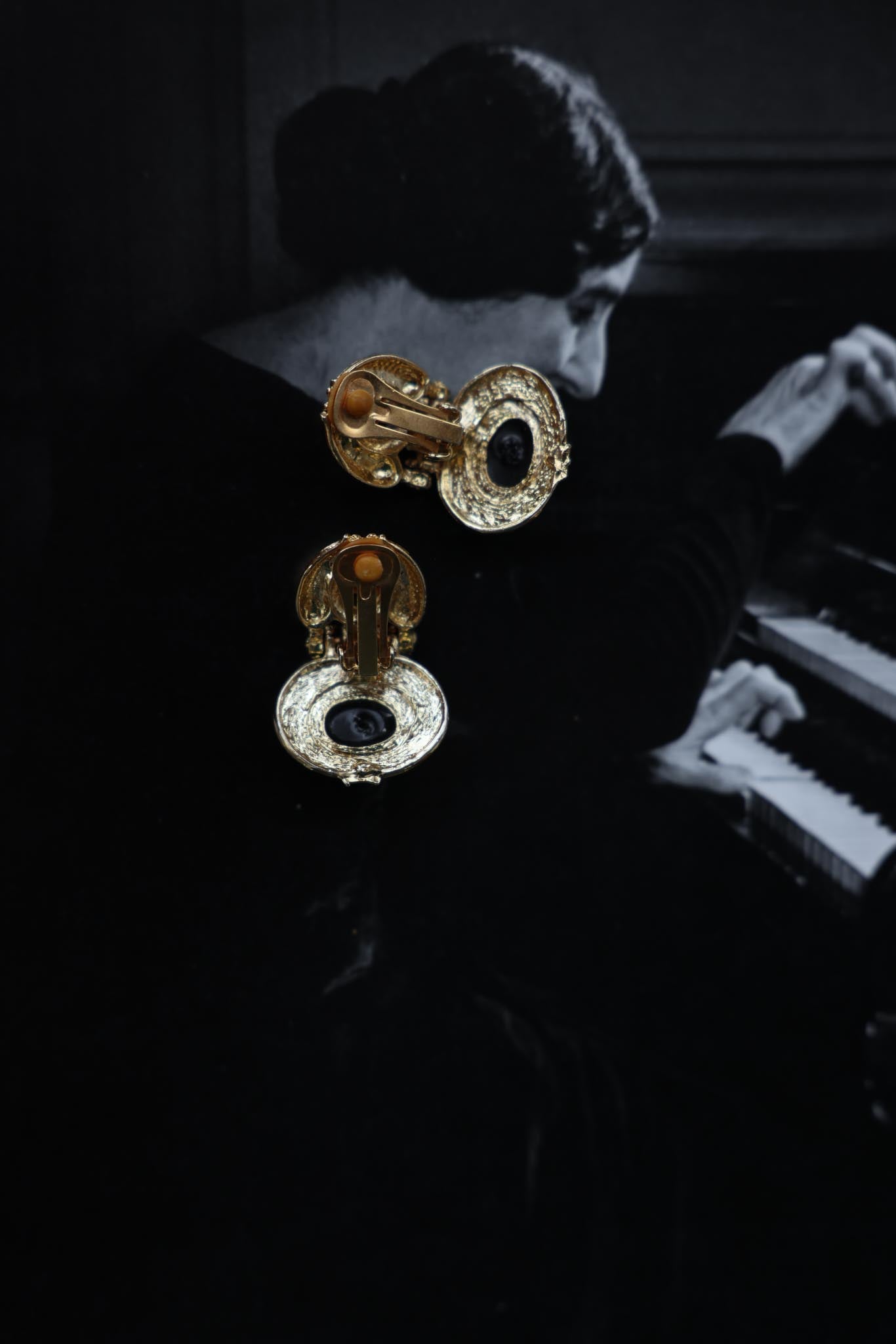 Midnight Noir Vintage Earrings|Vintage Baazaar