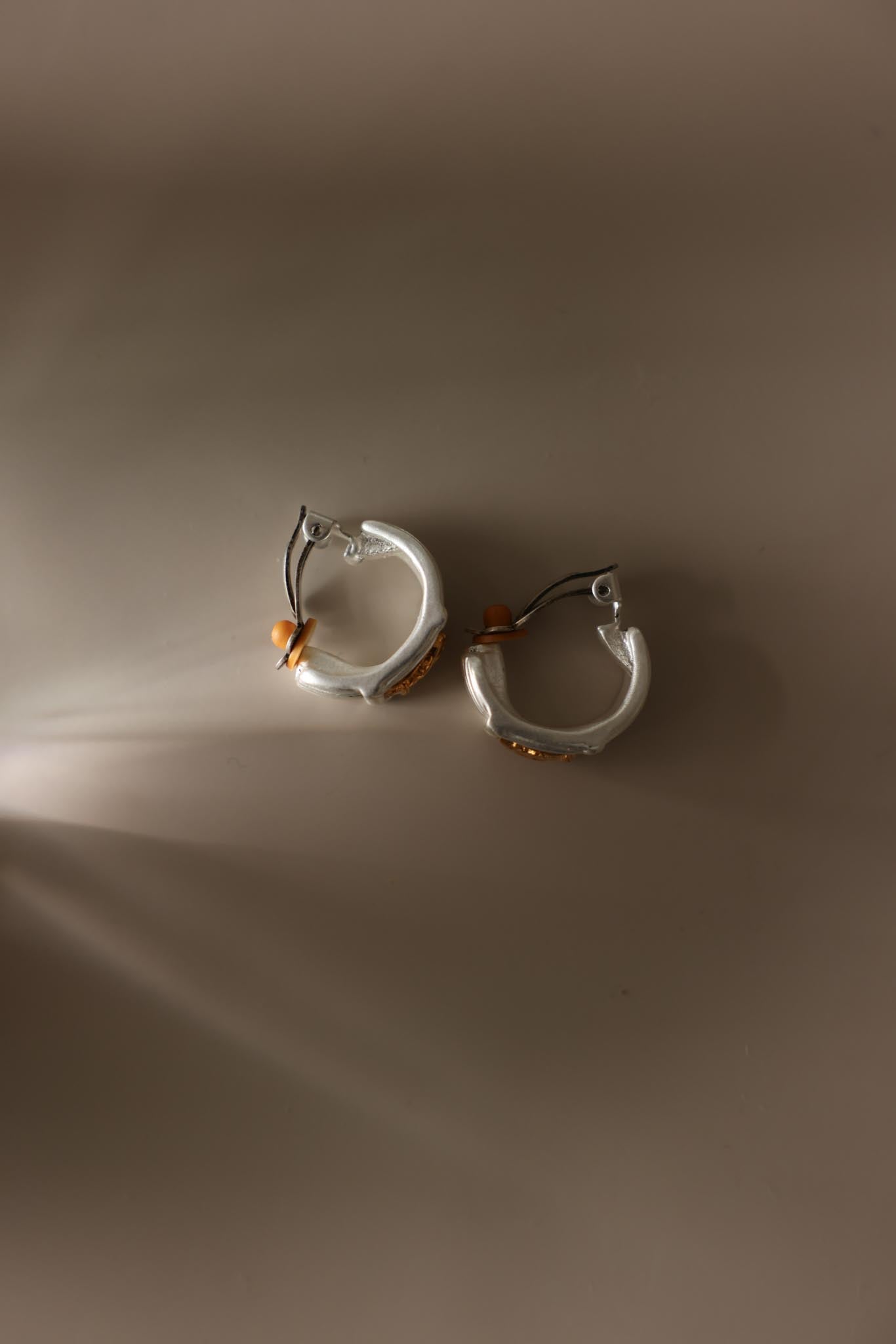 Two-Tone Greek Motif Clip-On Earrings