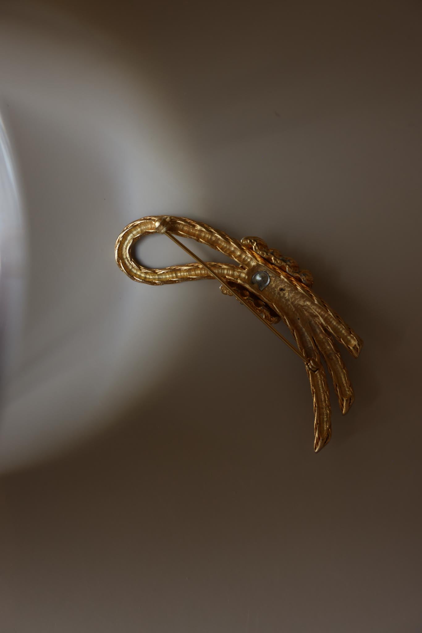 Gold-Tone Rope Knot Brooch