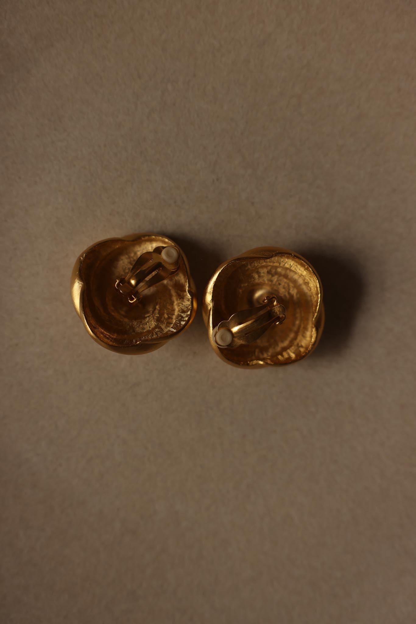 Matte Gold-Tone Swirl Clip-On Earrings