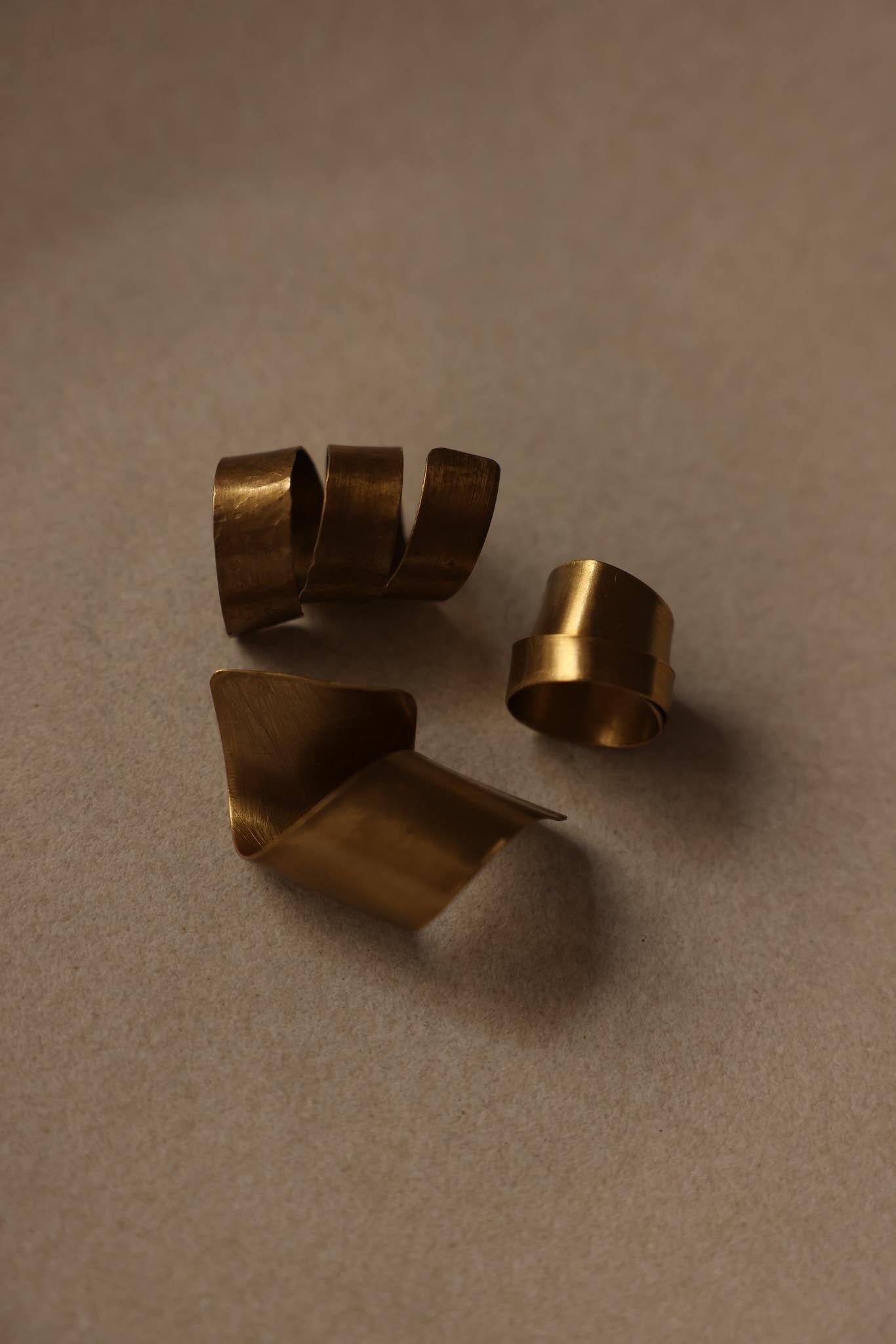Brass Adjustable Rings – Set of 3 (Non-Vintage)