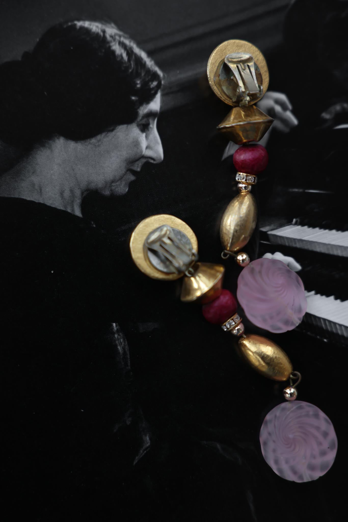 Golden Petal Drop Earrings|Vintage Baazaar