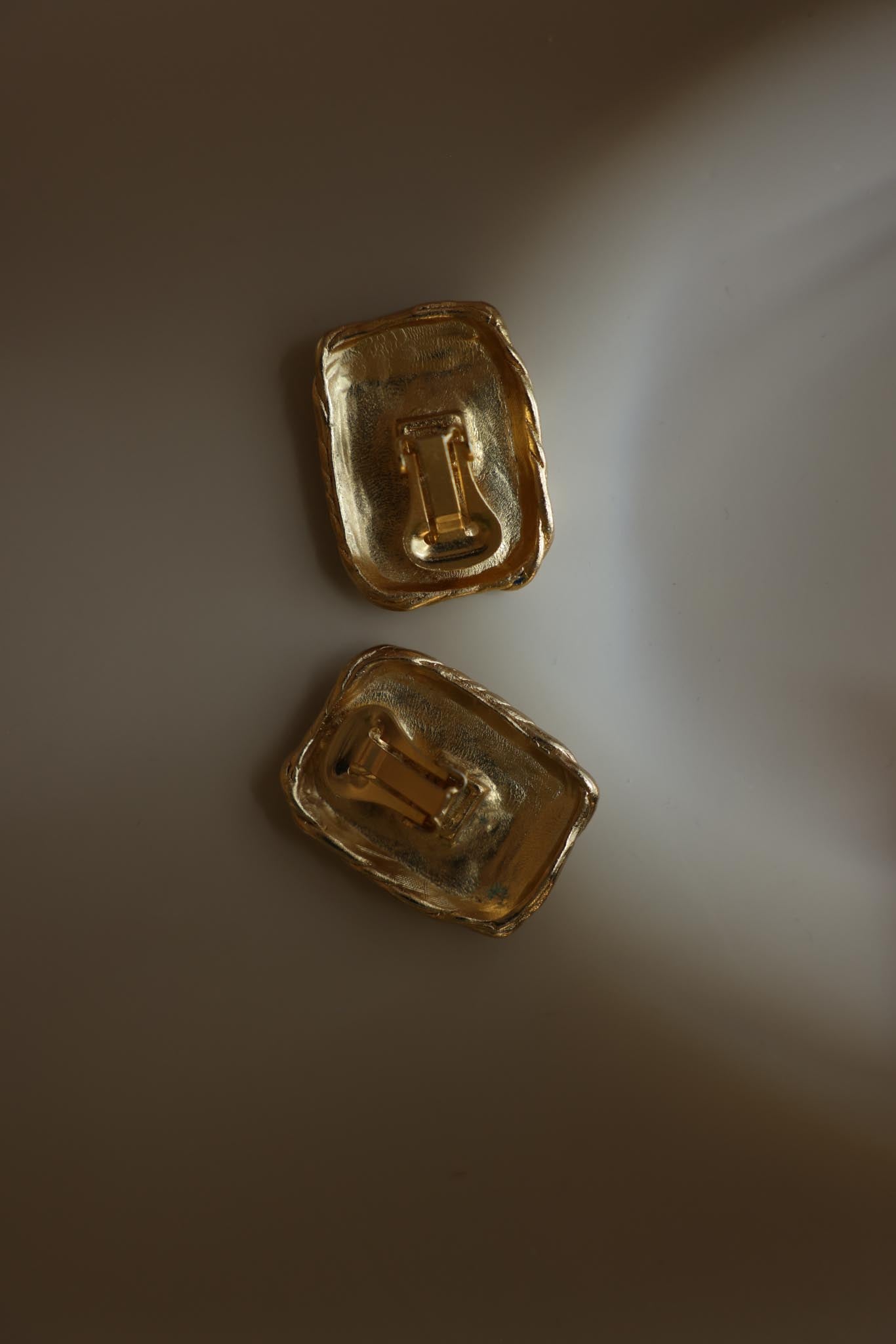 Matte Gold Ornate Clip-On Earrings