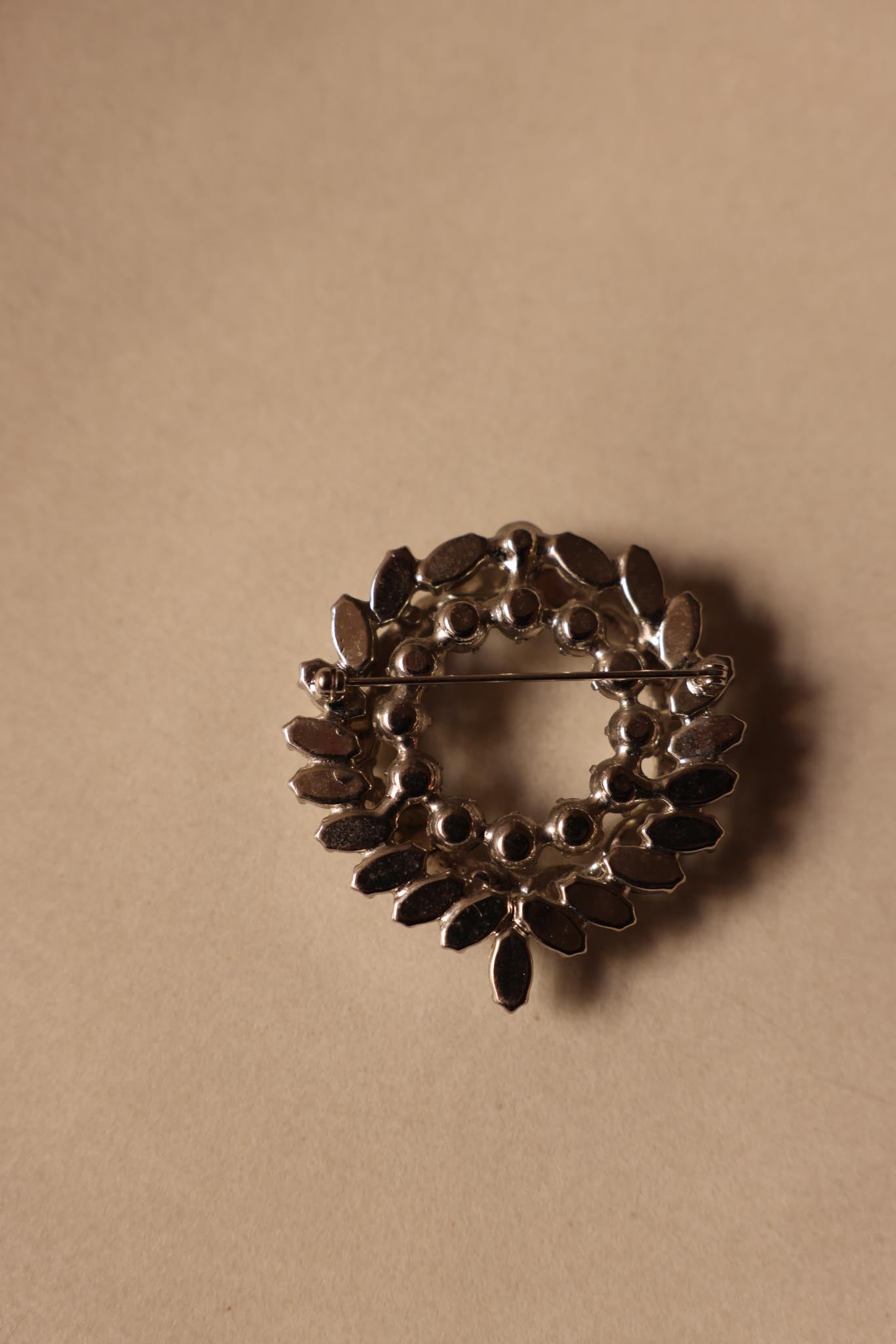 Crystal Wreath Circle Brooch