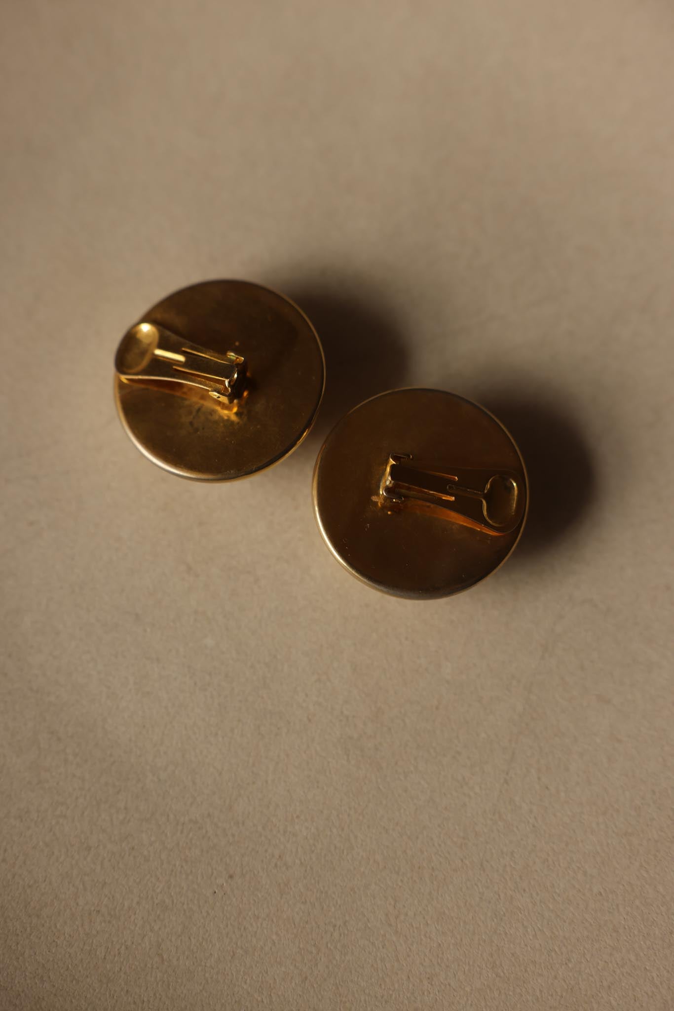 Gold-Tone Dome Clip-On Earrings|Vintage Baazaar