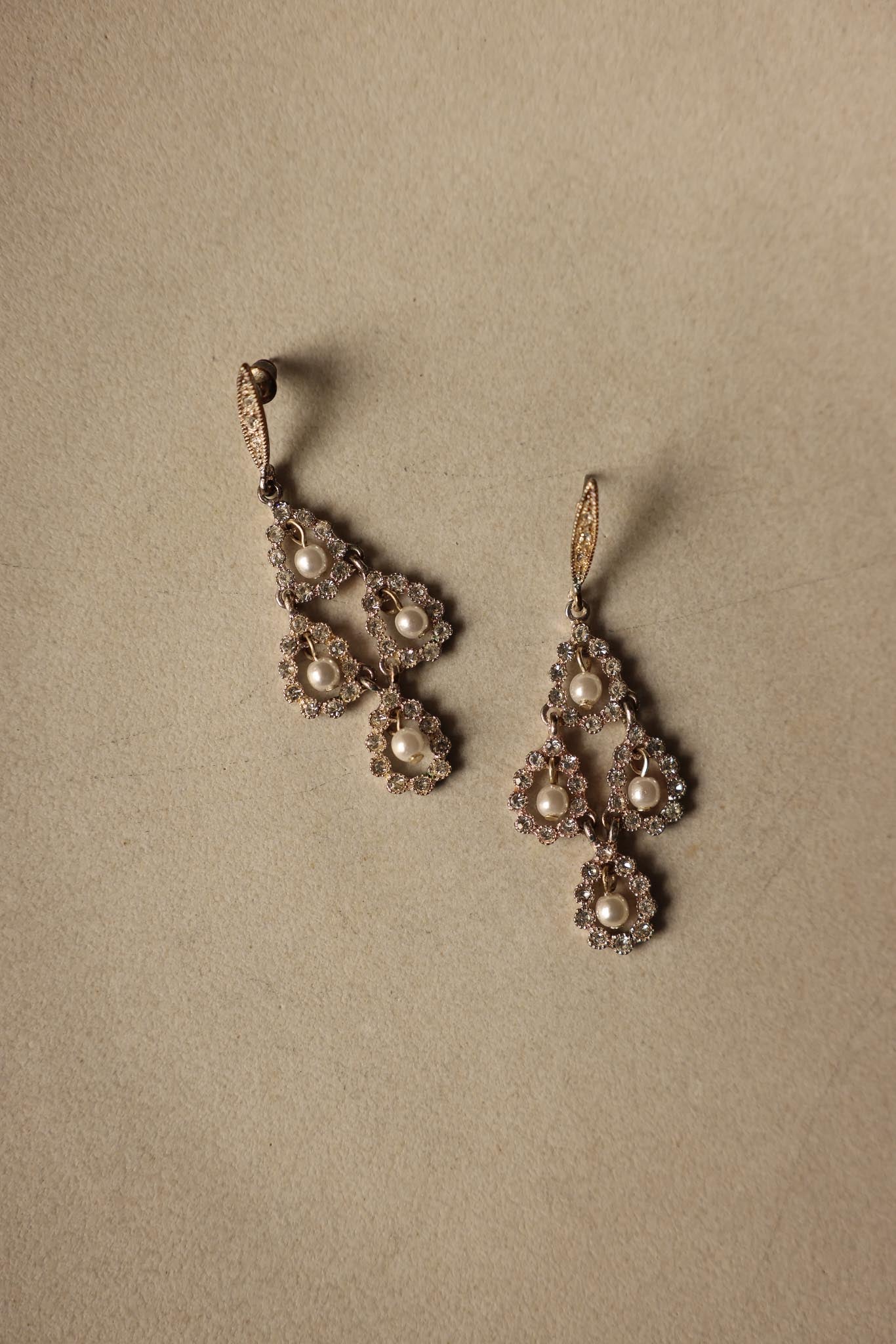 Pearl Cascade Chandelier Earrings|Vintage Baazaar