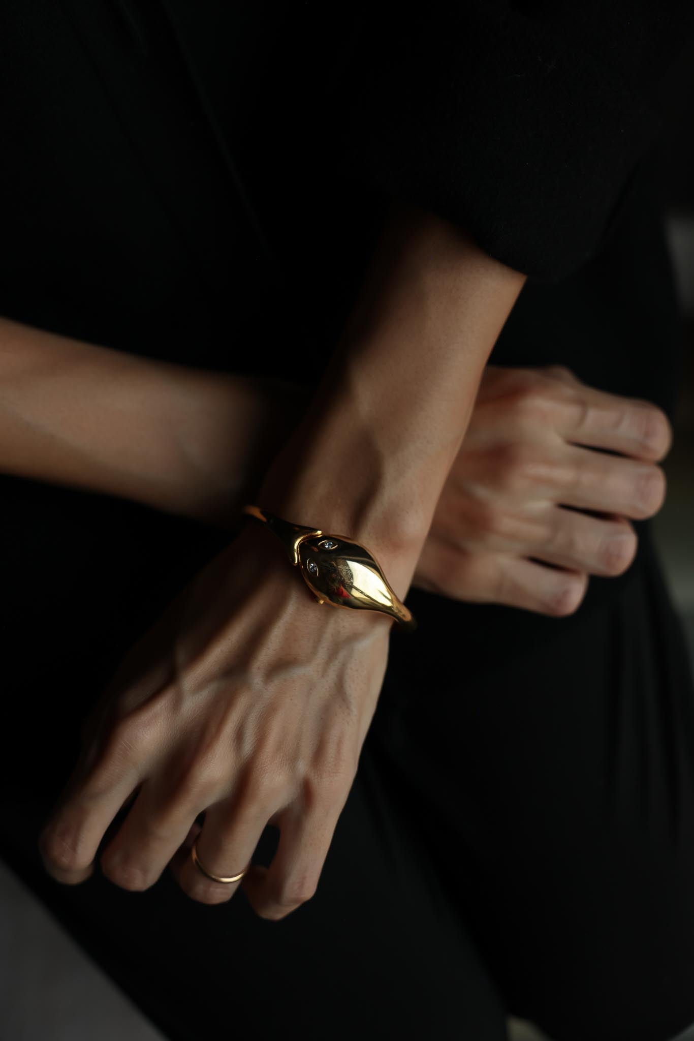 Xanadu Gold-Tone Bracelet Watch with Sculptural Case