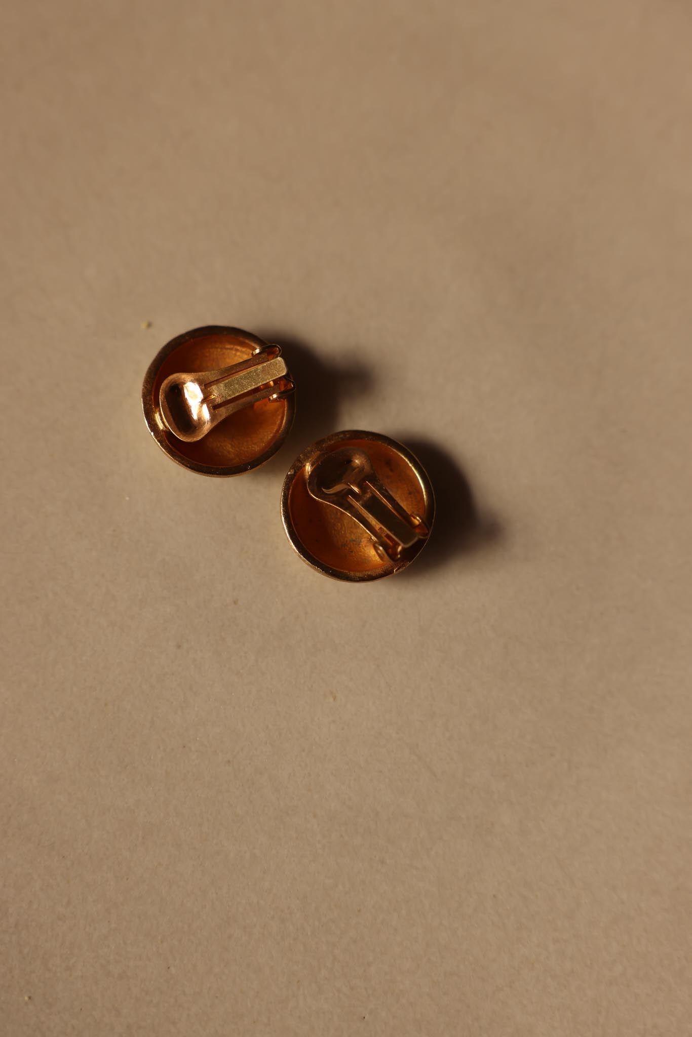 Brushed Gold Dome Clip-On Earrings
