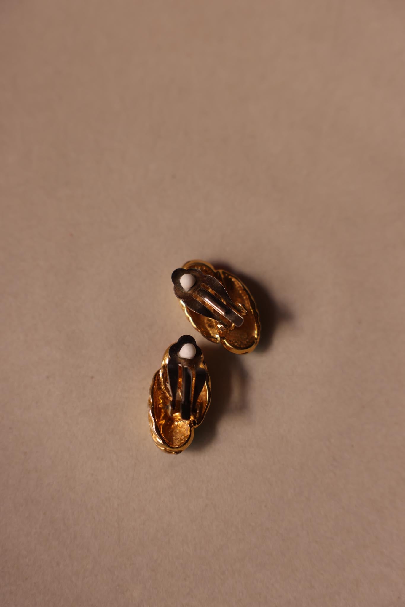 Gold-Tone Red and Green Cabochon Clip-On Earrings