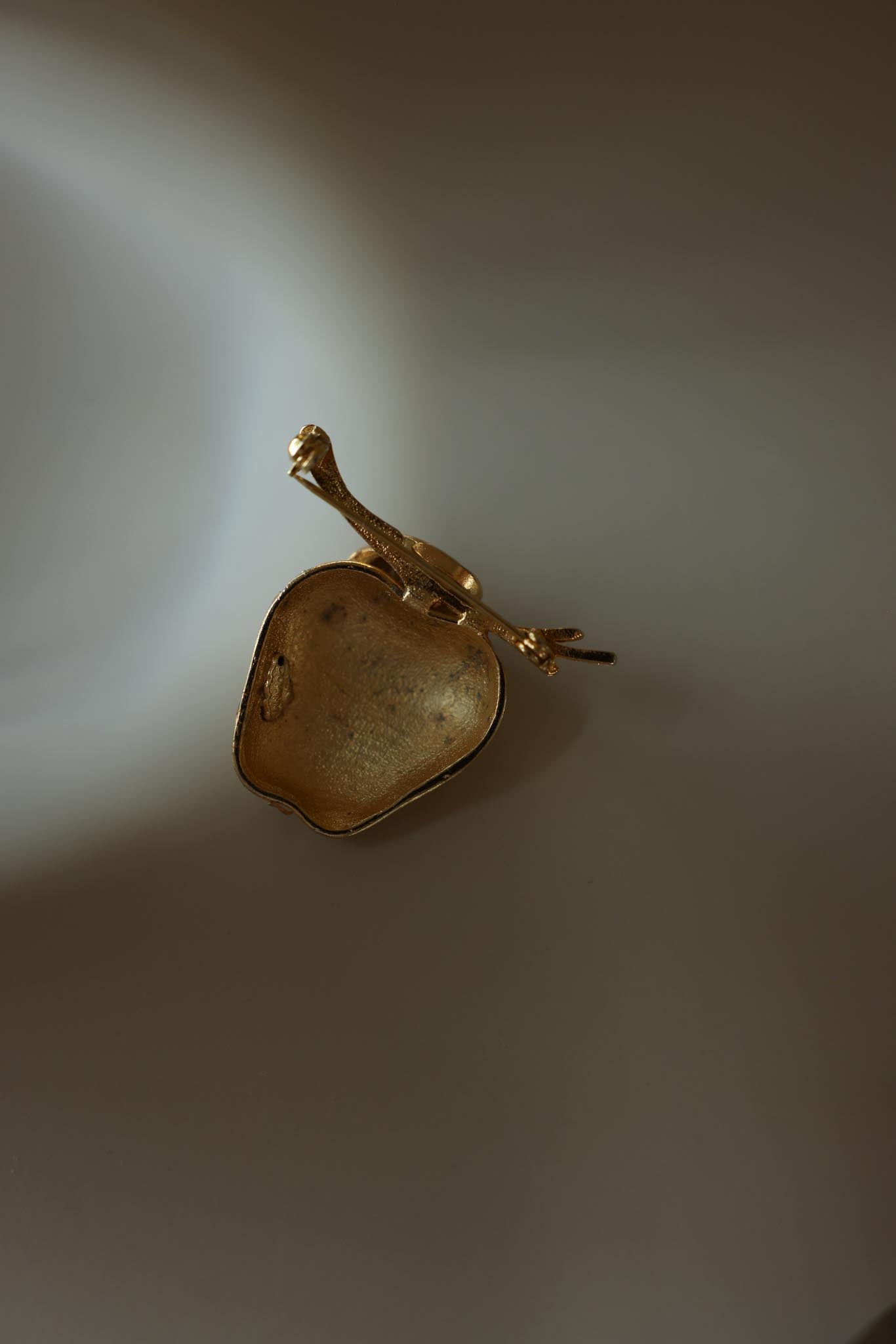 Gold-Tone Apple Brooch