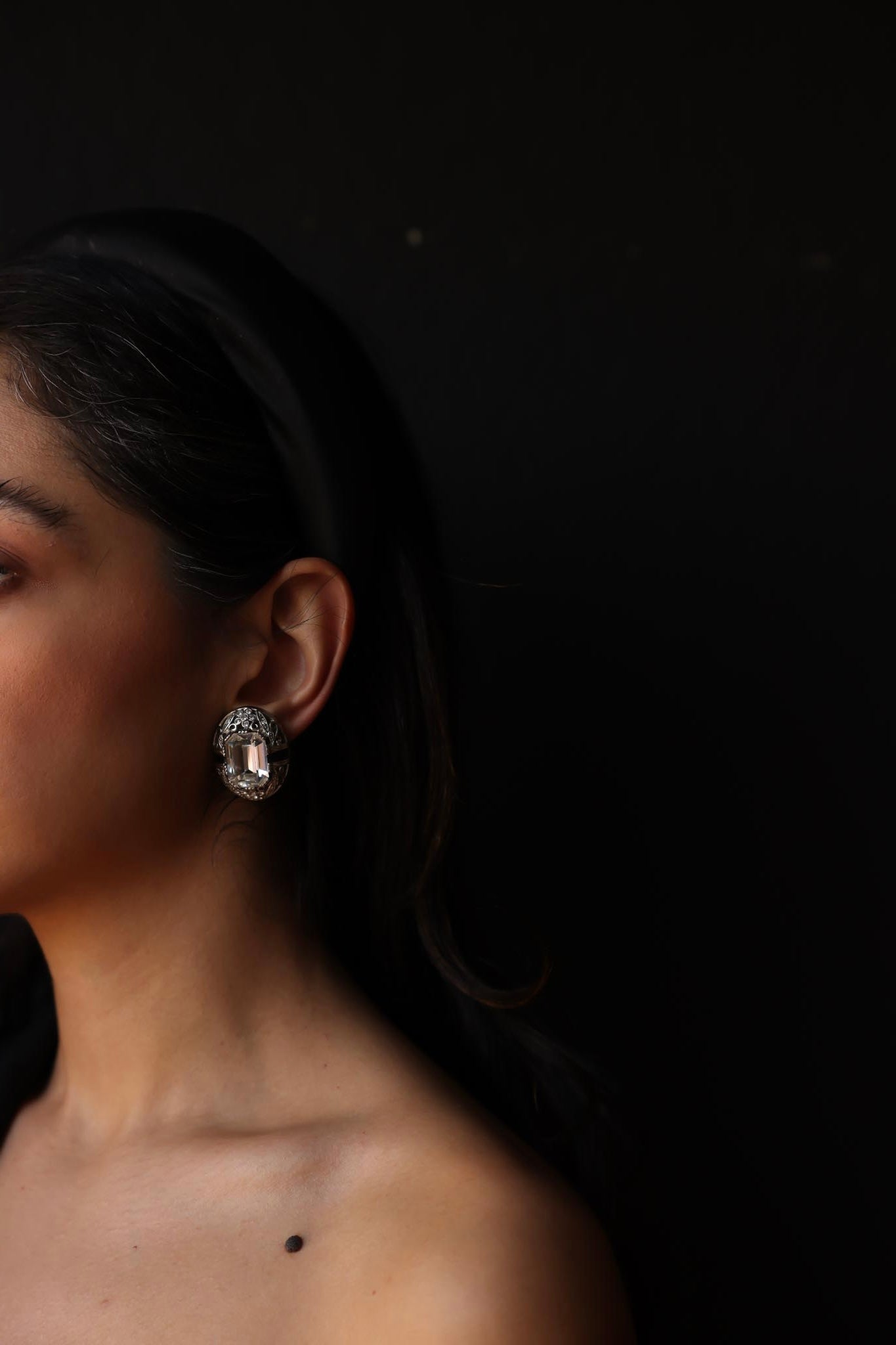 Givenchy Crystal Clip-On Earrings|Vintage Baazaar