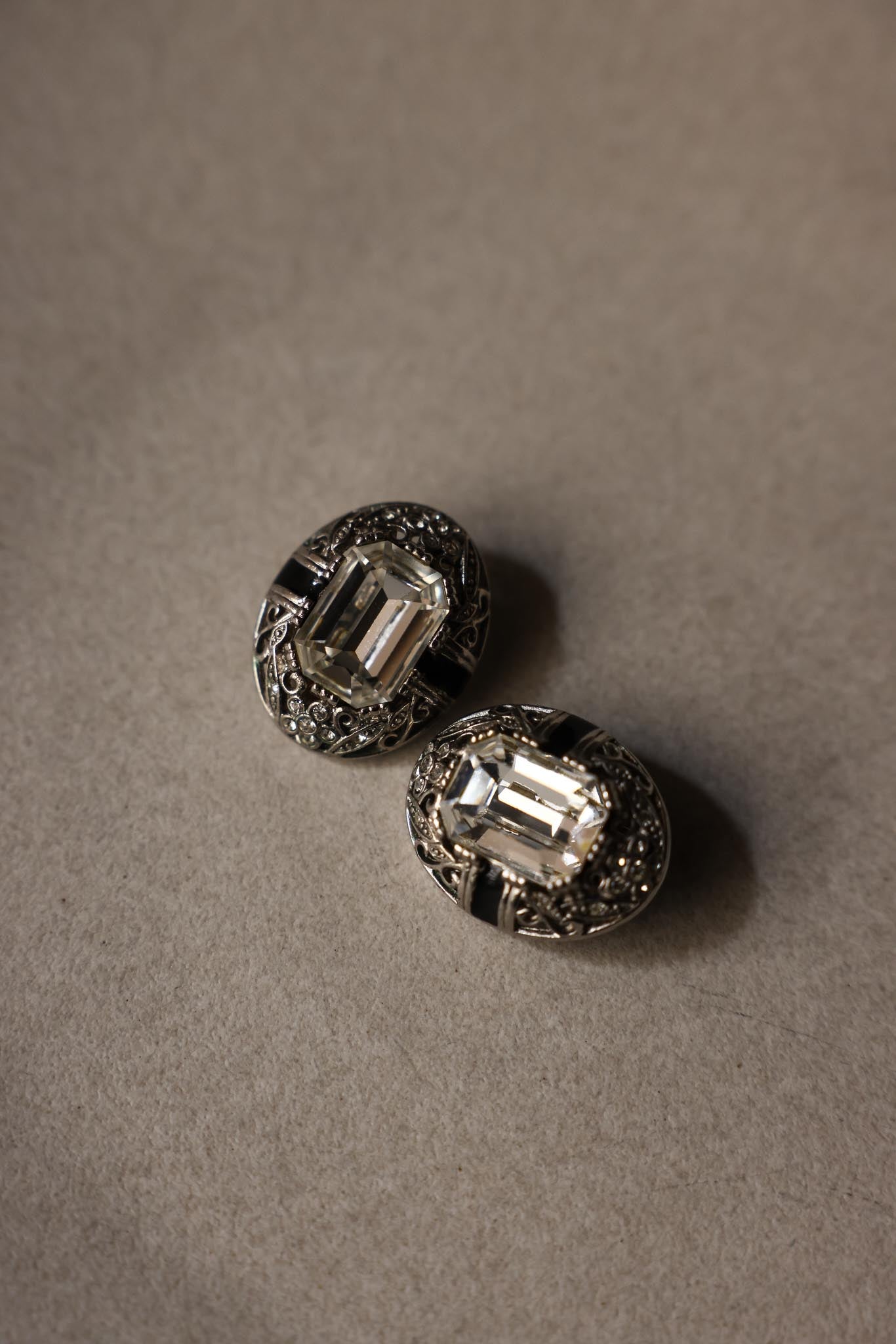 Givenchy Crystal Clip-On Earrings|Vintage Baazaar