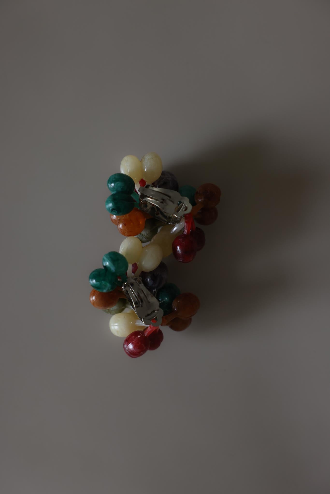 Multicolor Beaded Cluster Clip-On Earrings