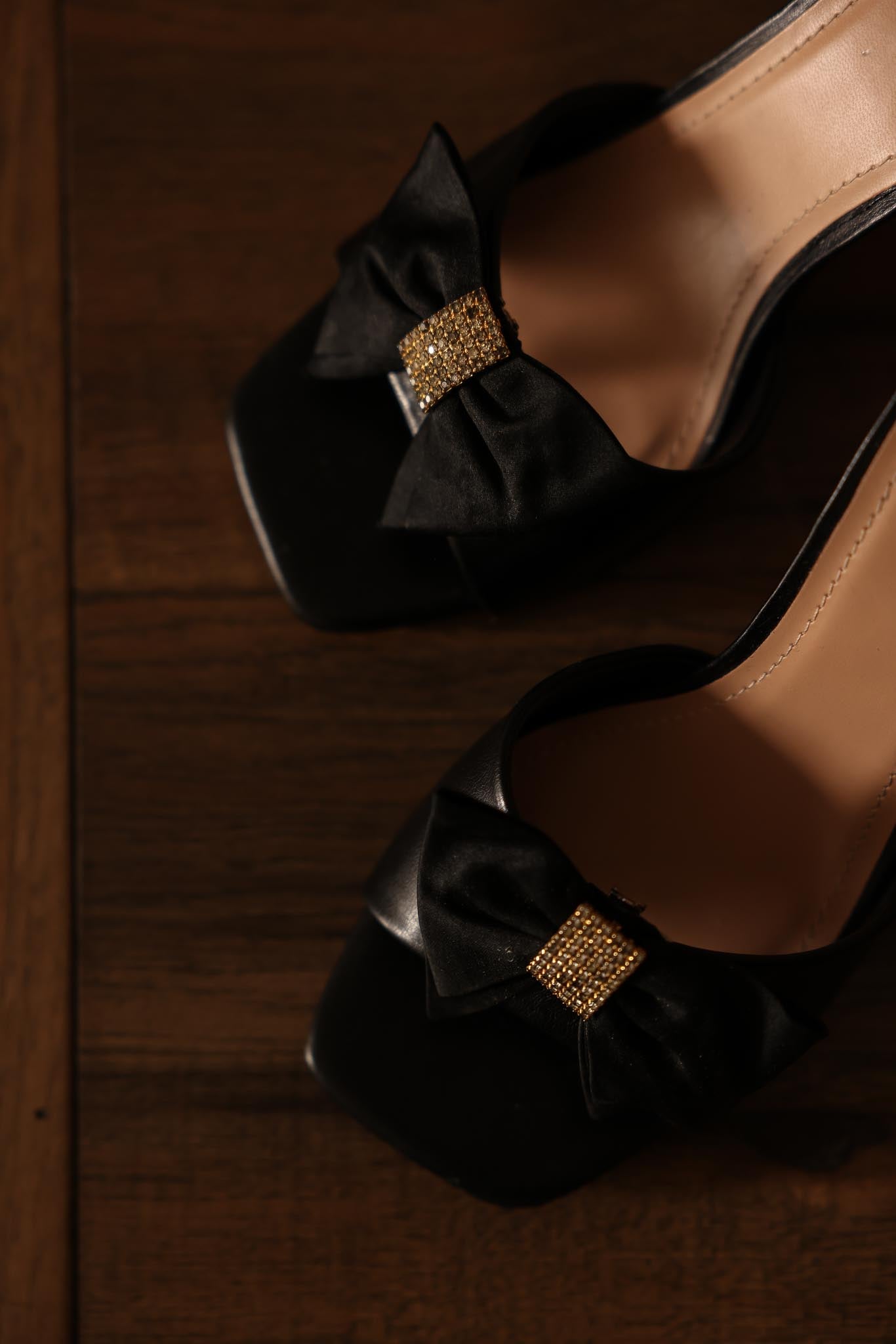 Midnight Bow Shoe Clips