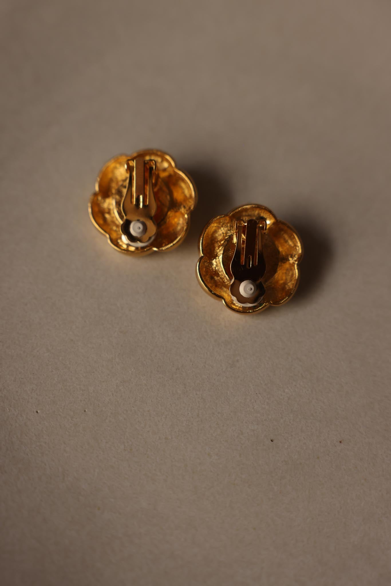 Gold-Tone Knot Pearl Clip-On Earrings