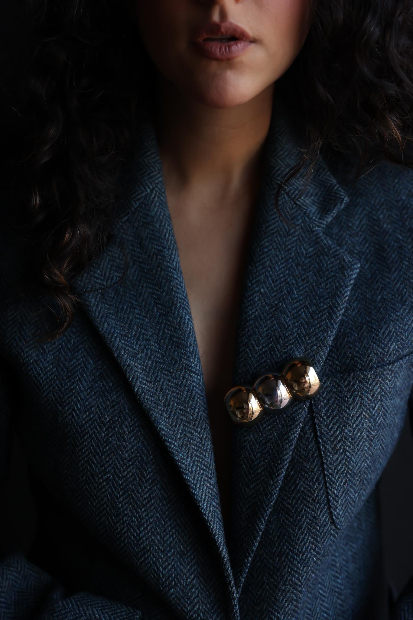 Napier Two-Tone Dome Brooch