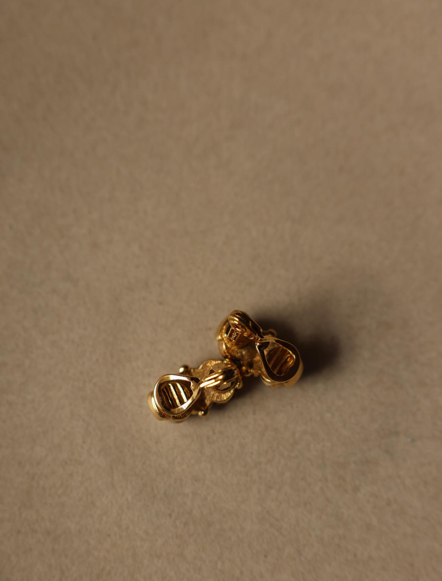 Clip-On Earrings with Natural Stone Accents|Vintage Baazaar