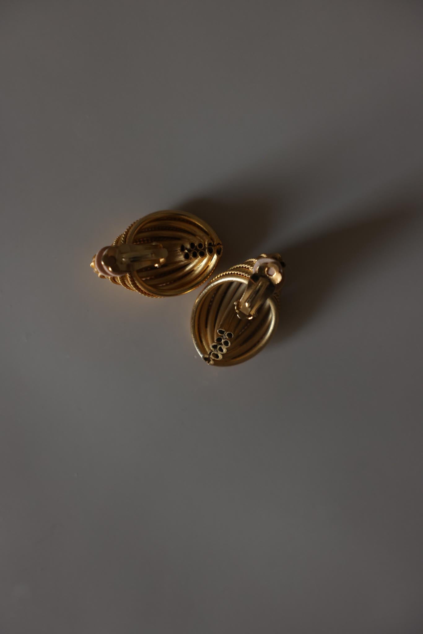 Textured Matte Gold Leaf Clip-On Earrings