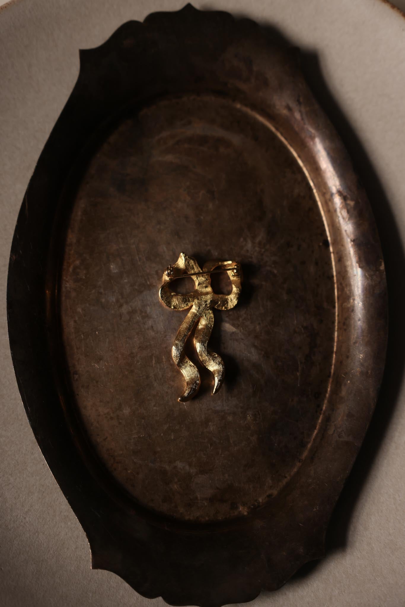 Golden Bow Brooch