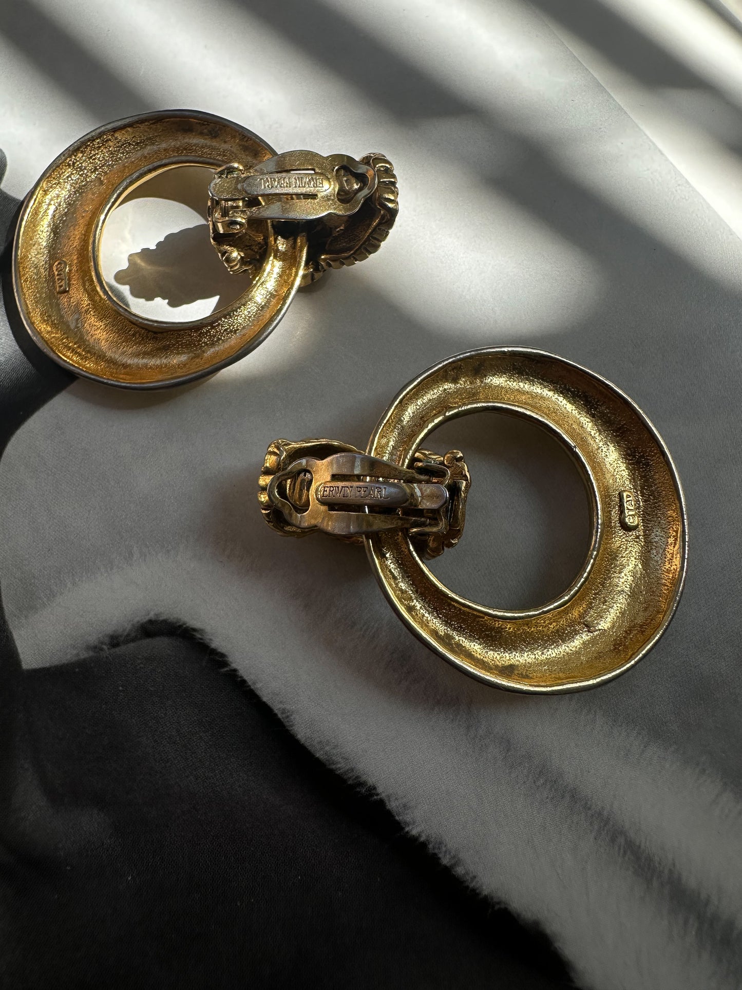 Golden Knot Hoops by Erwin Pearl|Vintage Baazaar