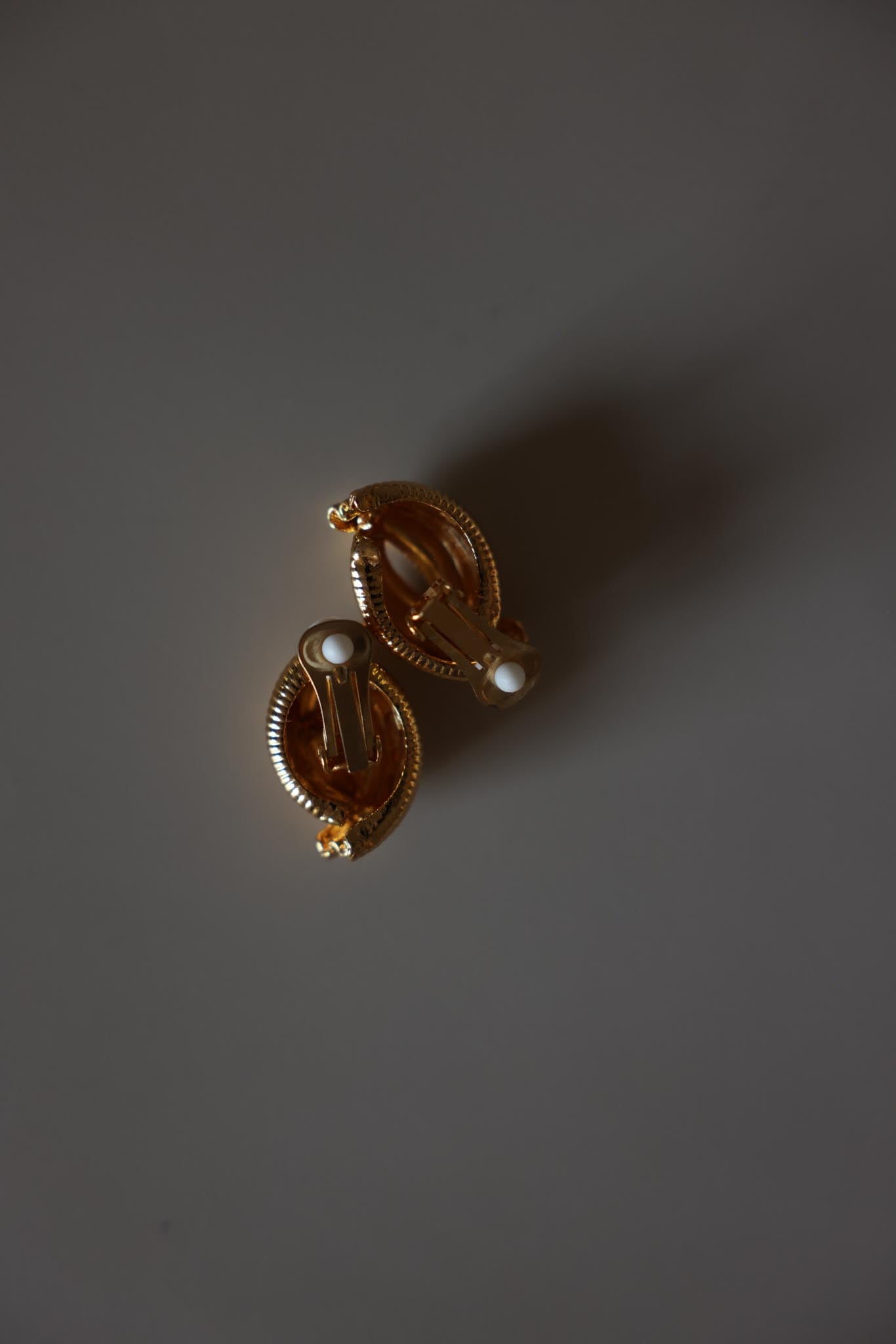 Textured Gold Double Loop Clip-On Earrings