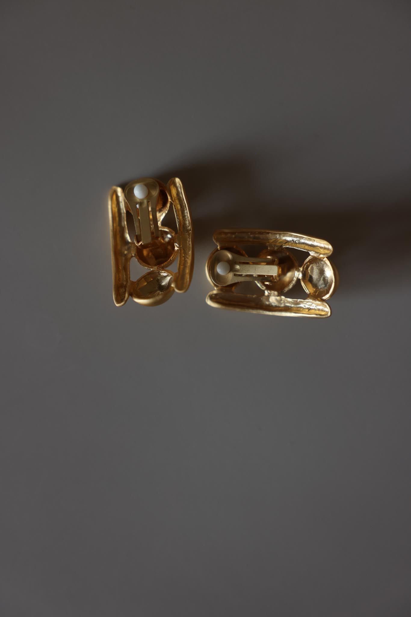 Brushed Gold Bamboo Clip-On Earrings