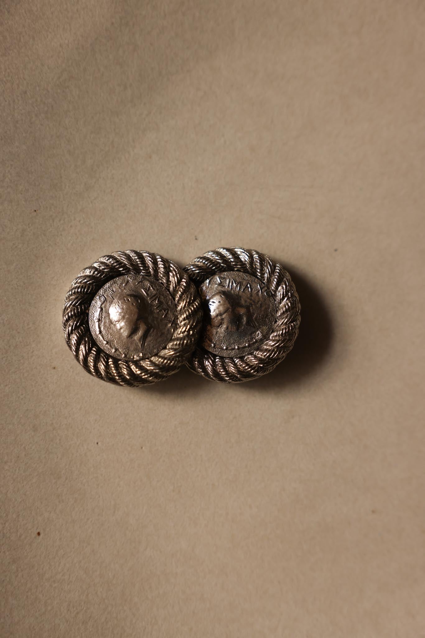 Silver-Tone Coin Clip-On Earrings