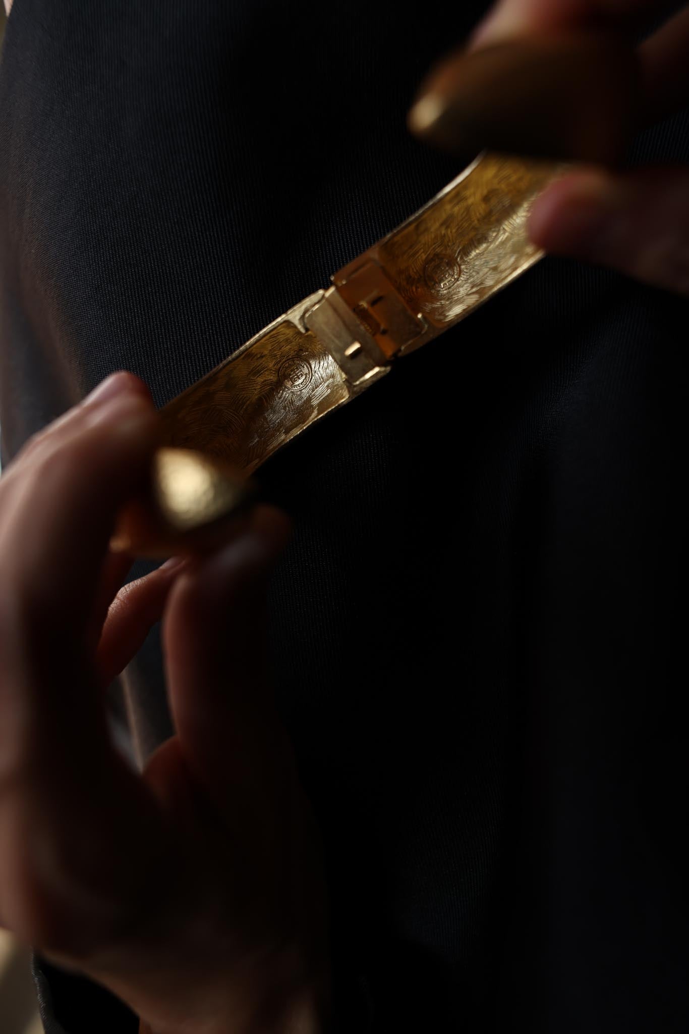 1980s Givenchy Gold-Plated Hinged Cuff Bracelet