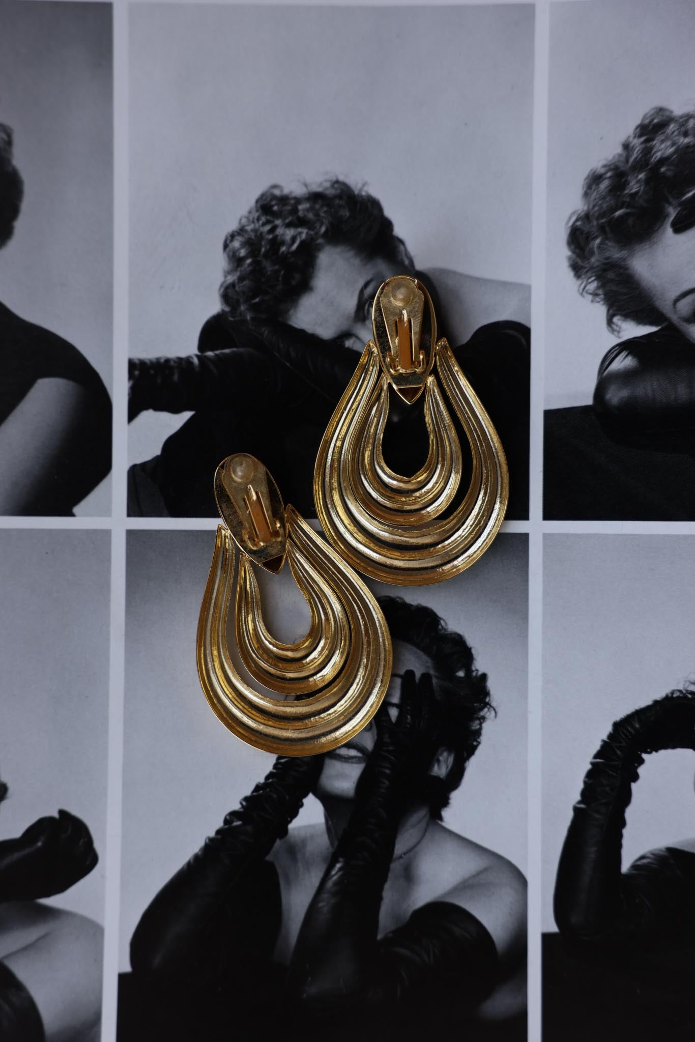 Golden Teardrop Statement Earrings|Vintage Baazaar