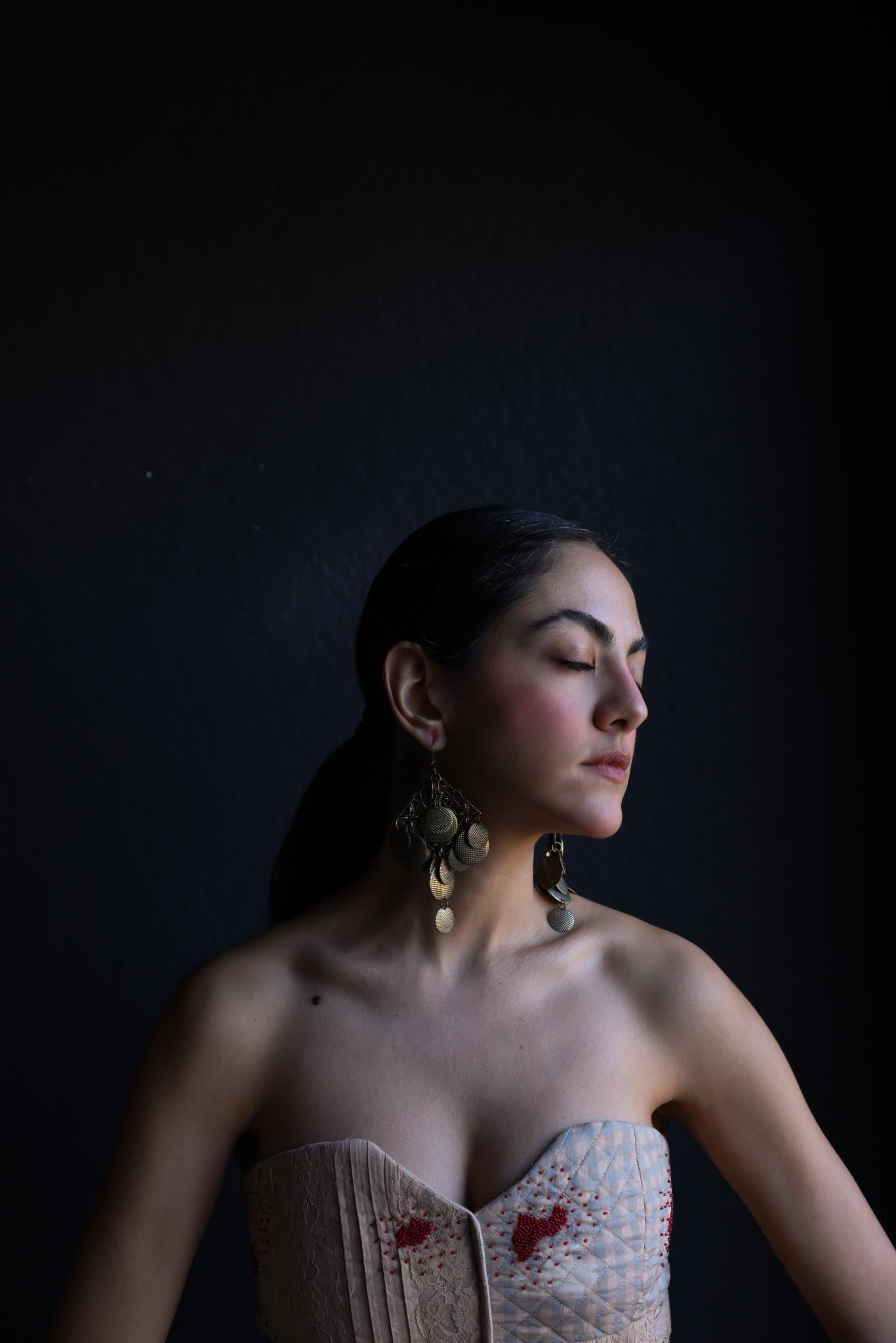 Brass Cascade Disc Earrings|Vintage Baazaar