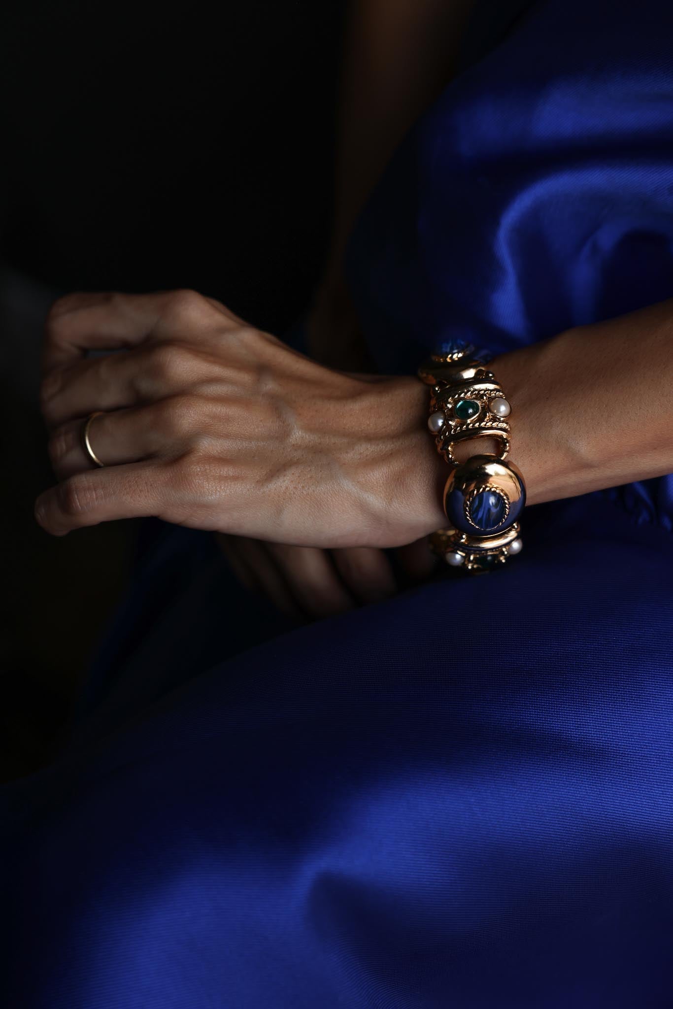 Joan Rivers Gold-Tone Bracelet with Blue and Green Accents