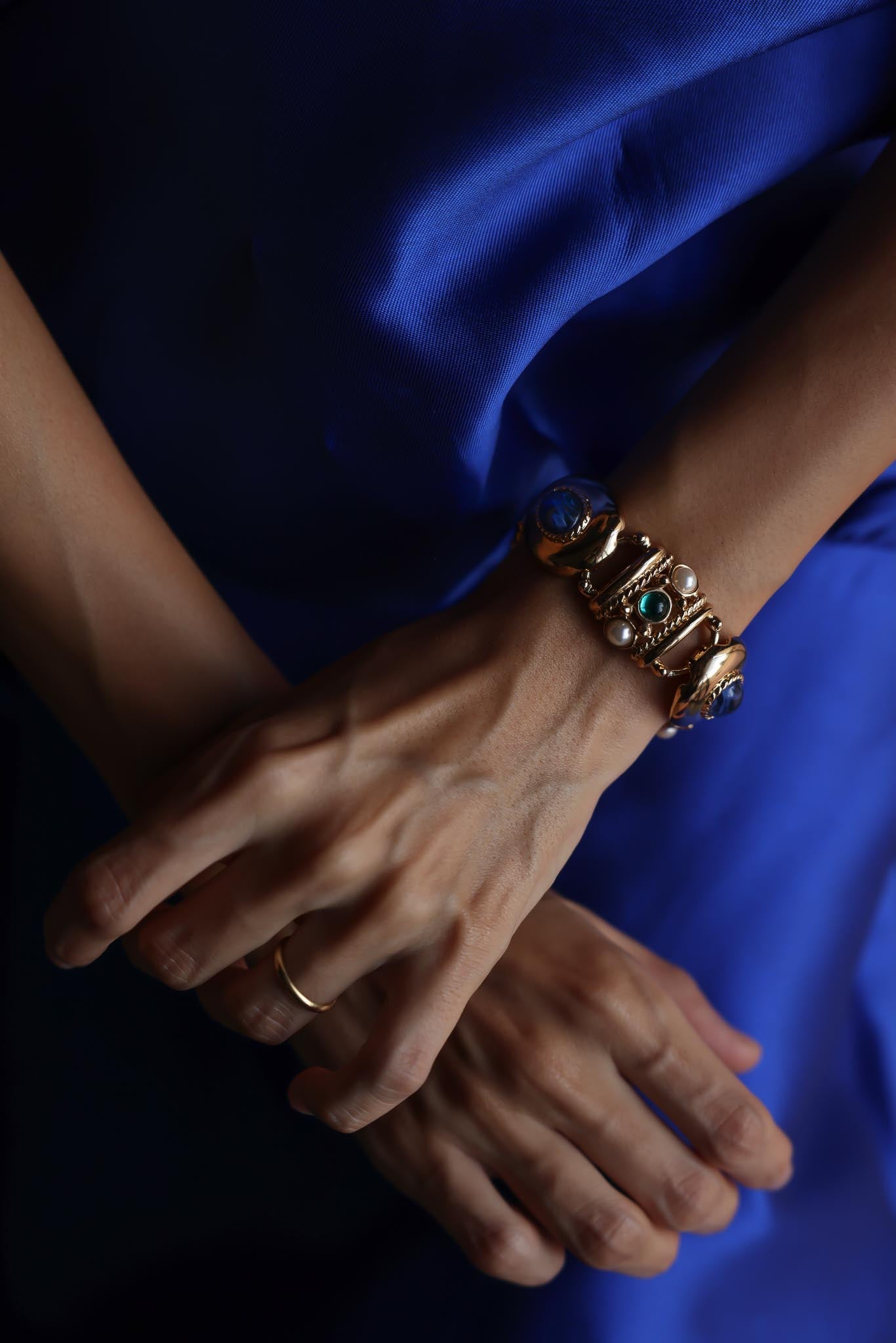 Joan Rivers Gold-Tone Bracelet with Blue and Green Accents
