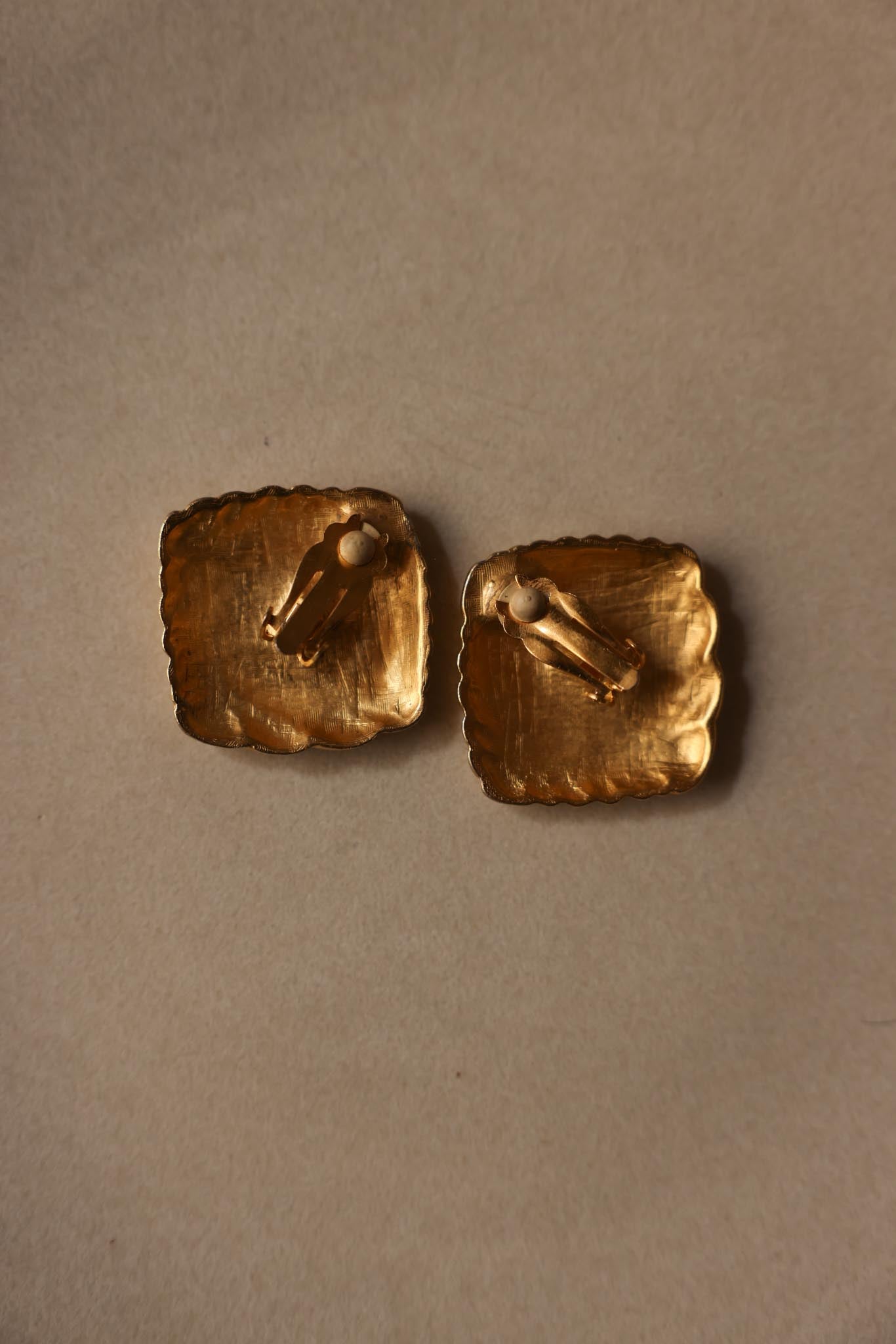Matte Gold Wave Clip-On Earrings