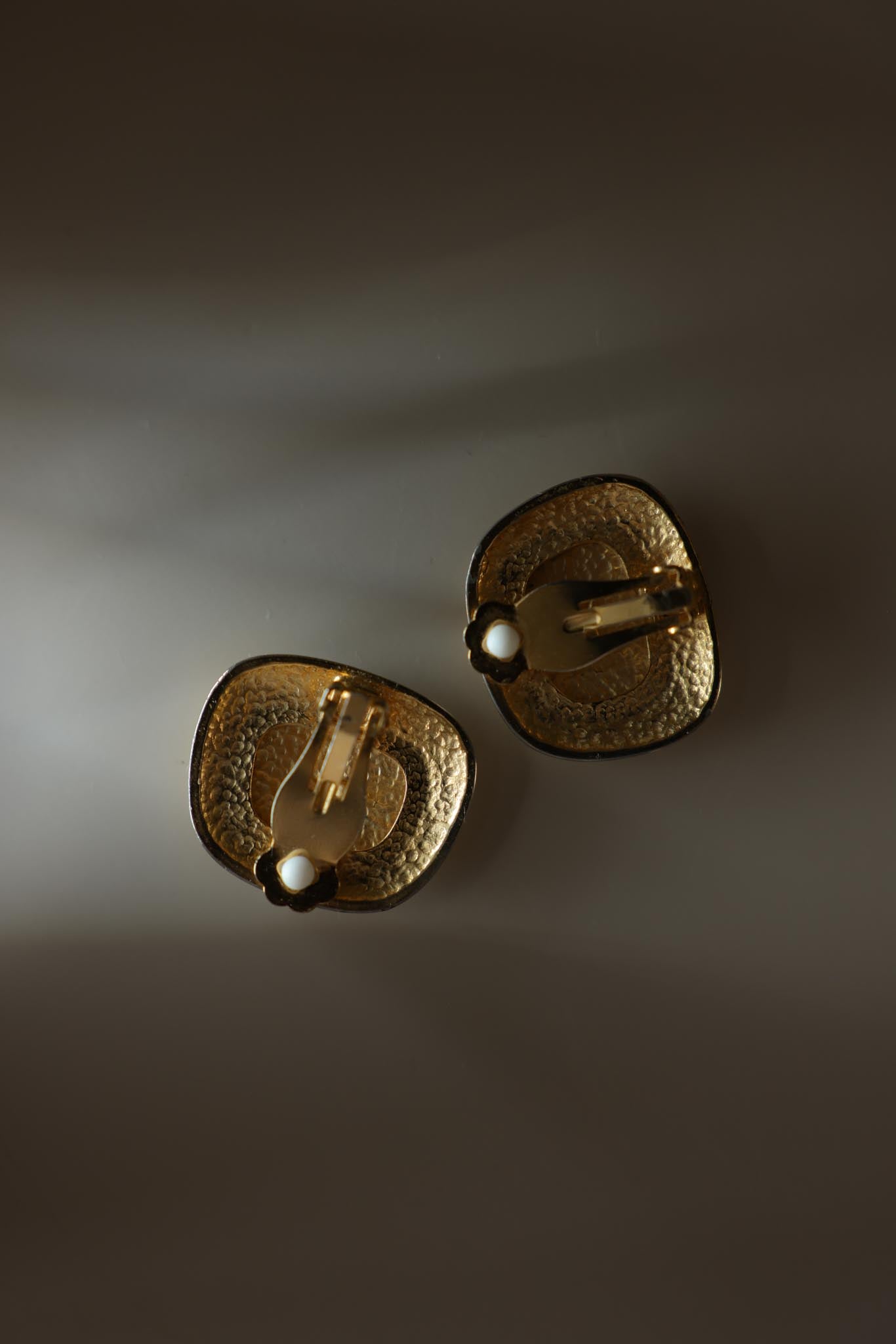 Roman Motif Gold-Tone Clip-On Earrings