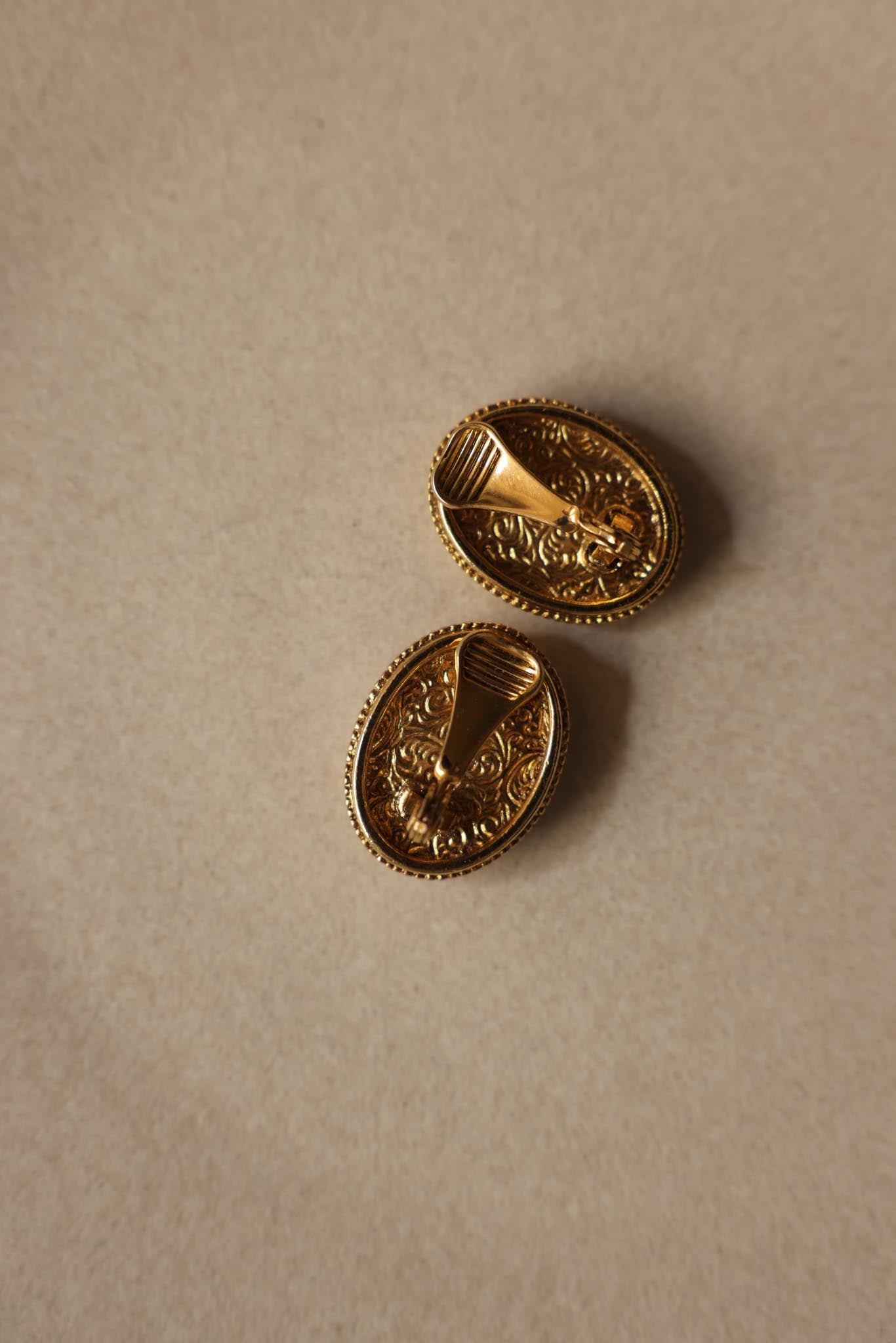 Gold Filled Cameo Clip-On Earrings