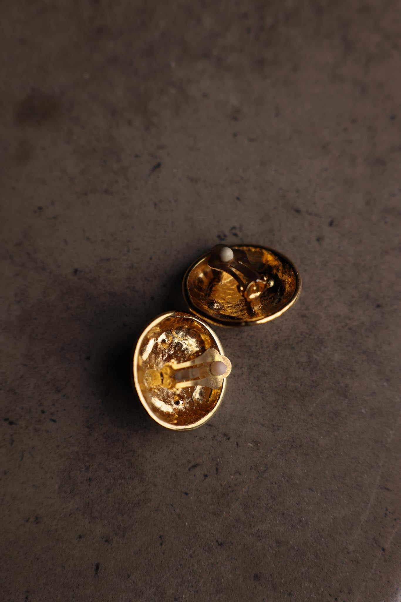 Gold-Tone Faux Pearl Clip-On Earrings with Rhinestones