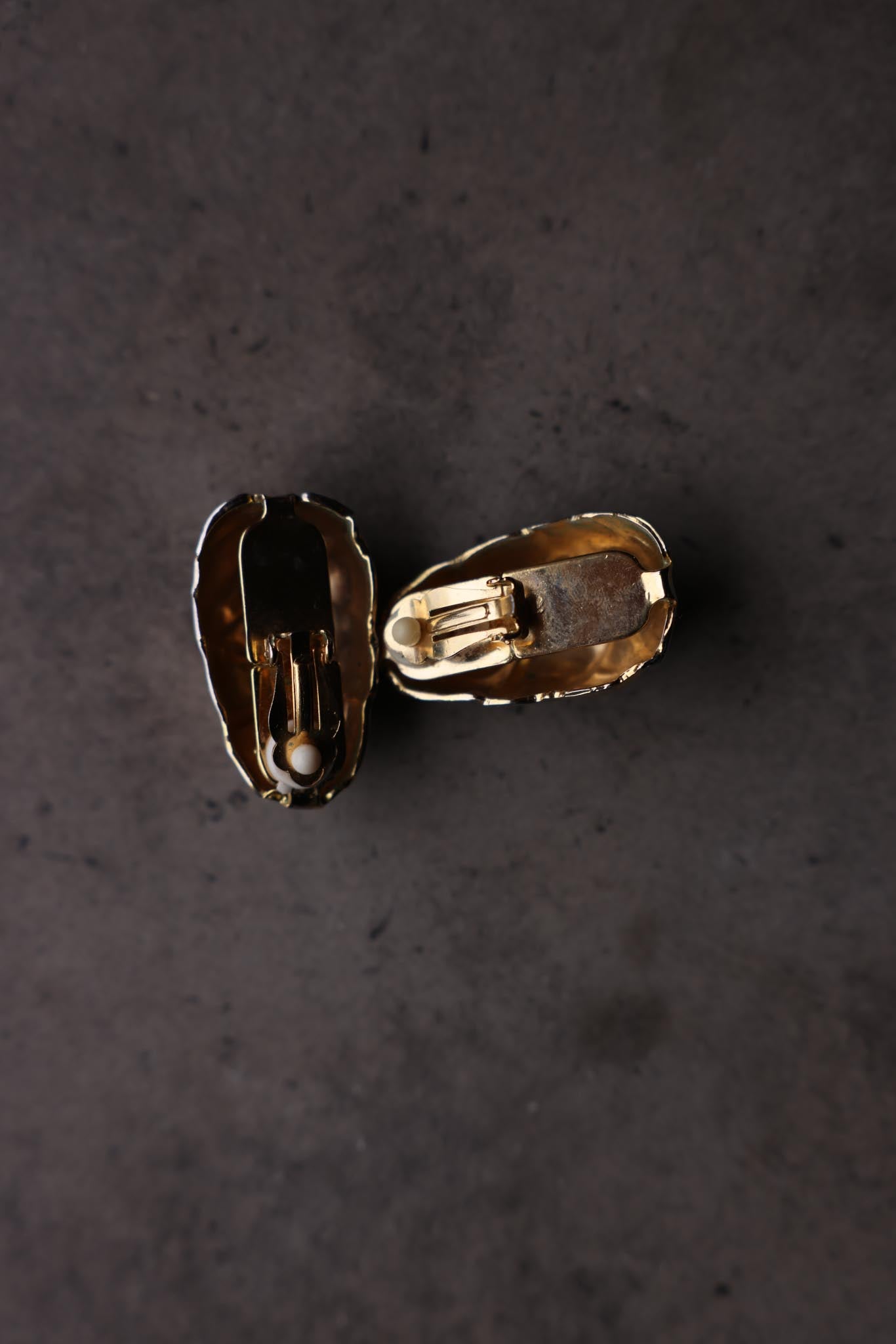 Two-Tone Sculptural Clip-On Earrings