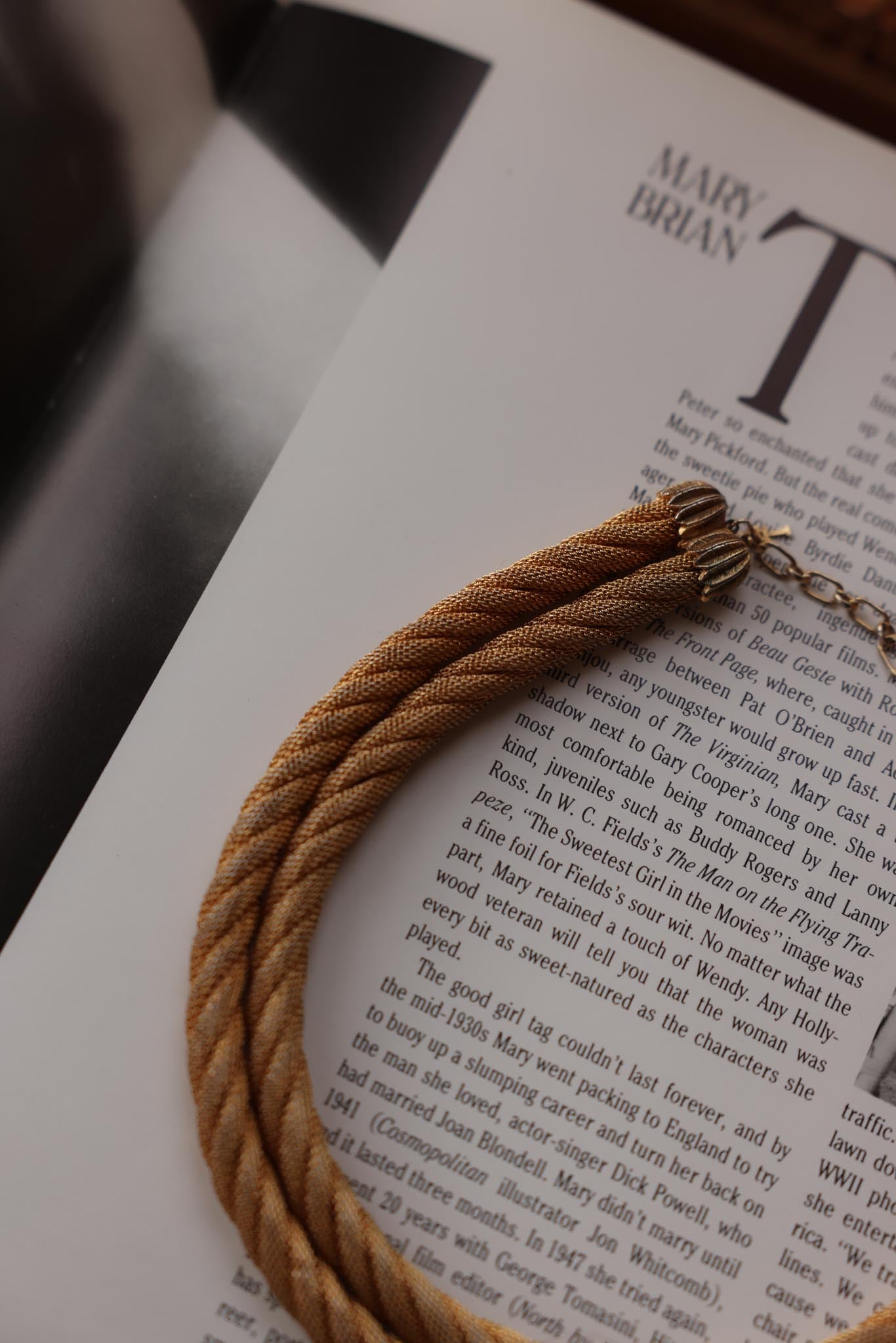 Trifari Gold Tone Rope Necklace|Vintage Baazaar