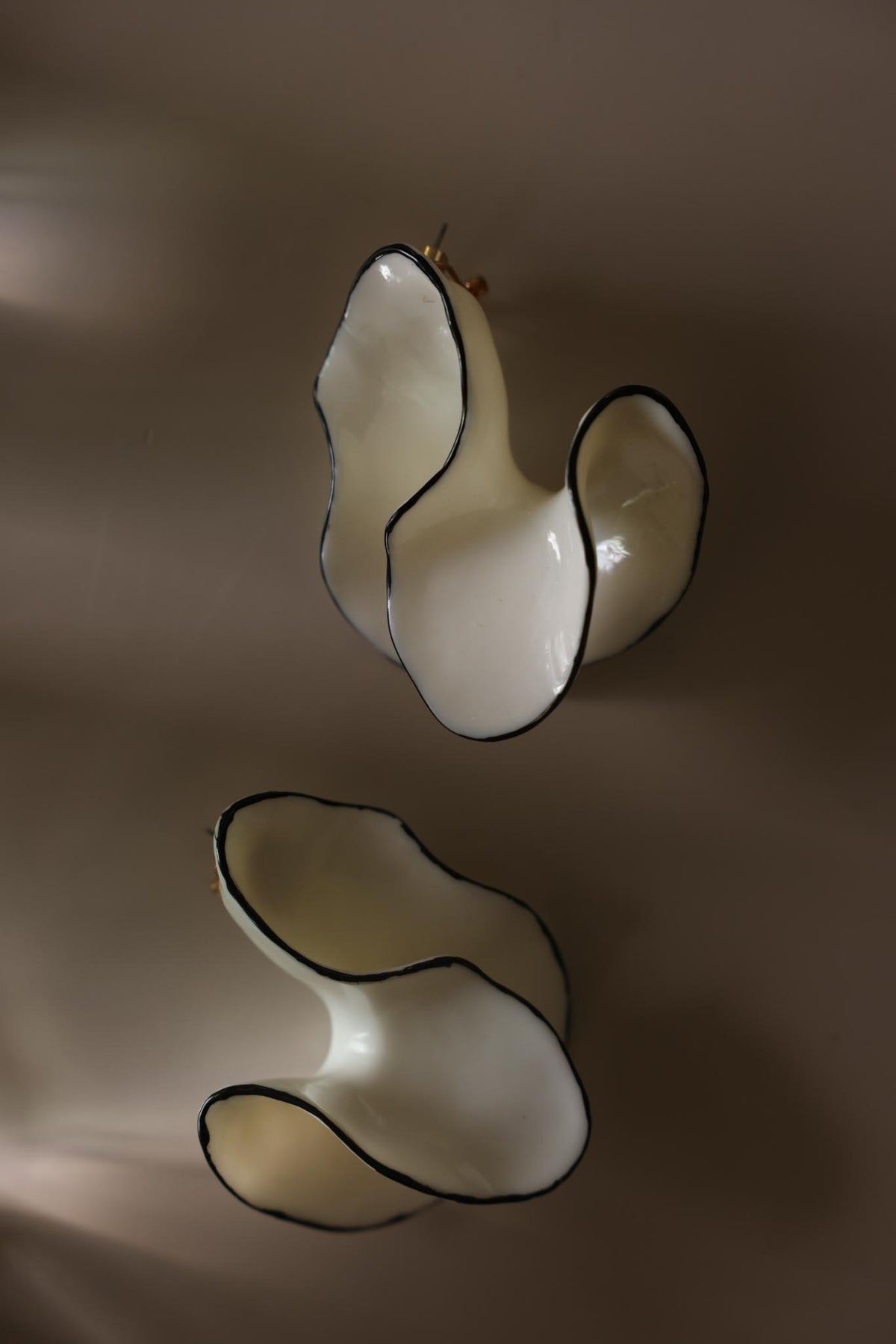 Oversized White Sculptural Statement Earrings