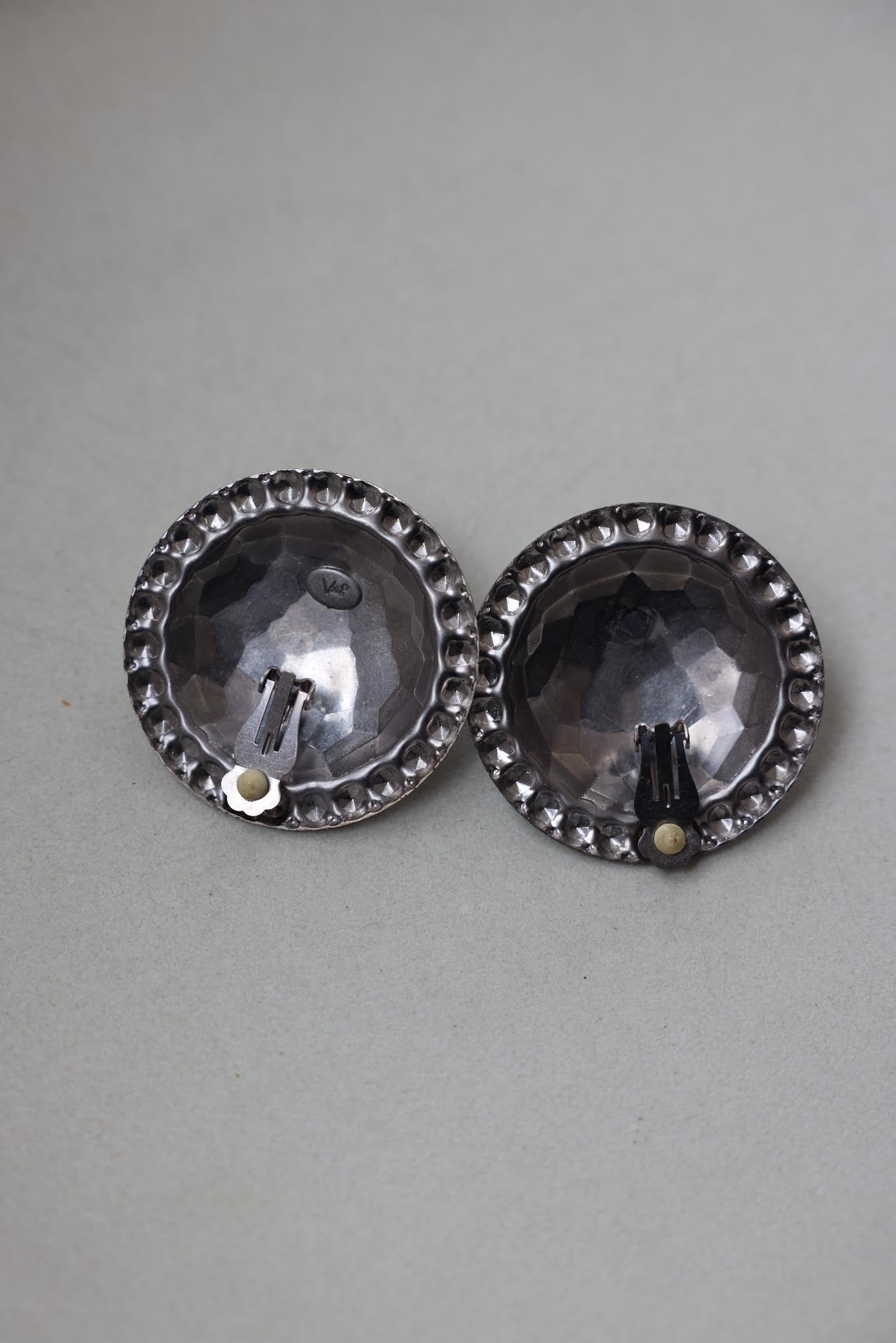 Silver-Tone Clip-On Earrings with Turquoise Centers
