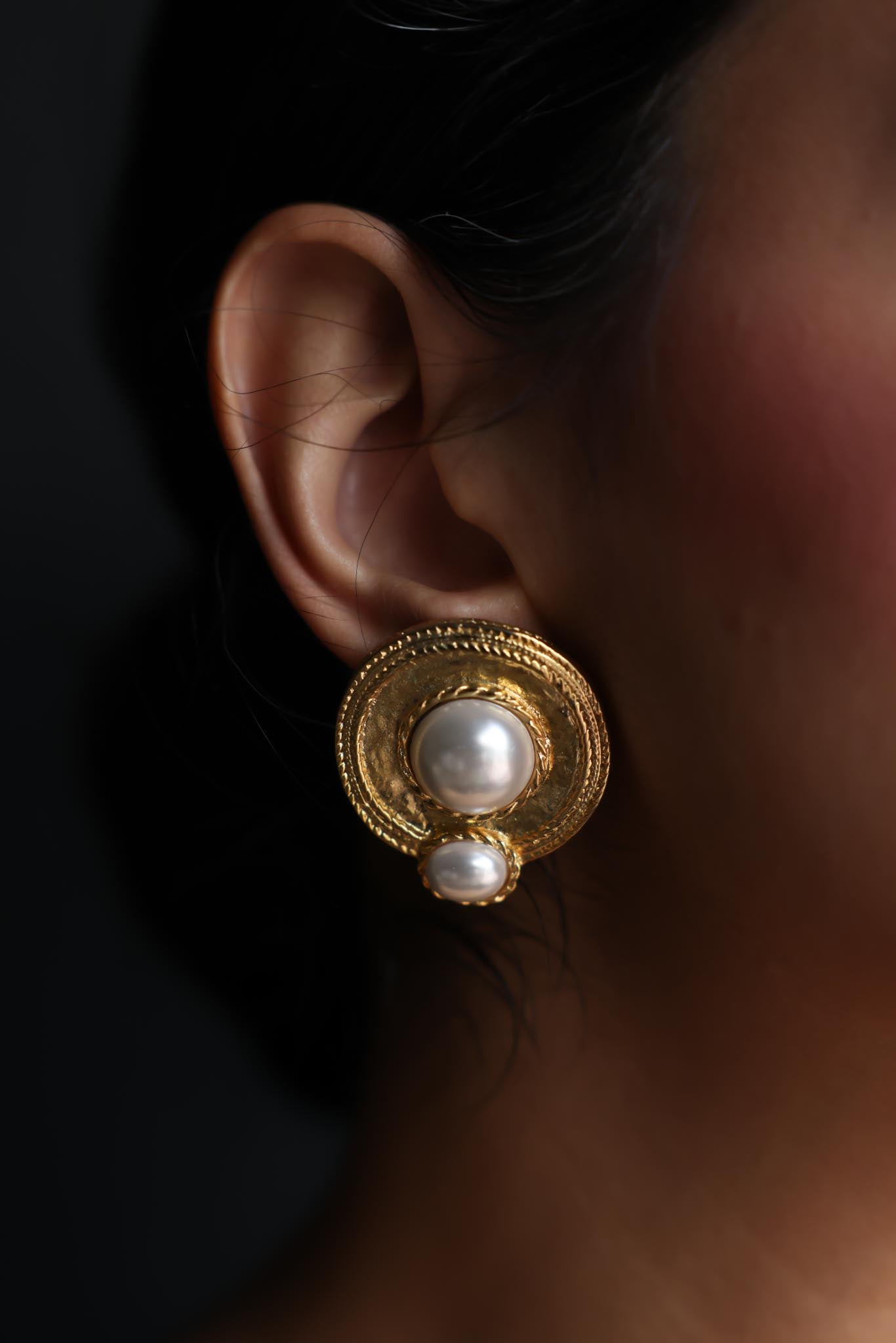 Dual Pearl Orbit Earrings