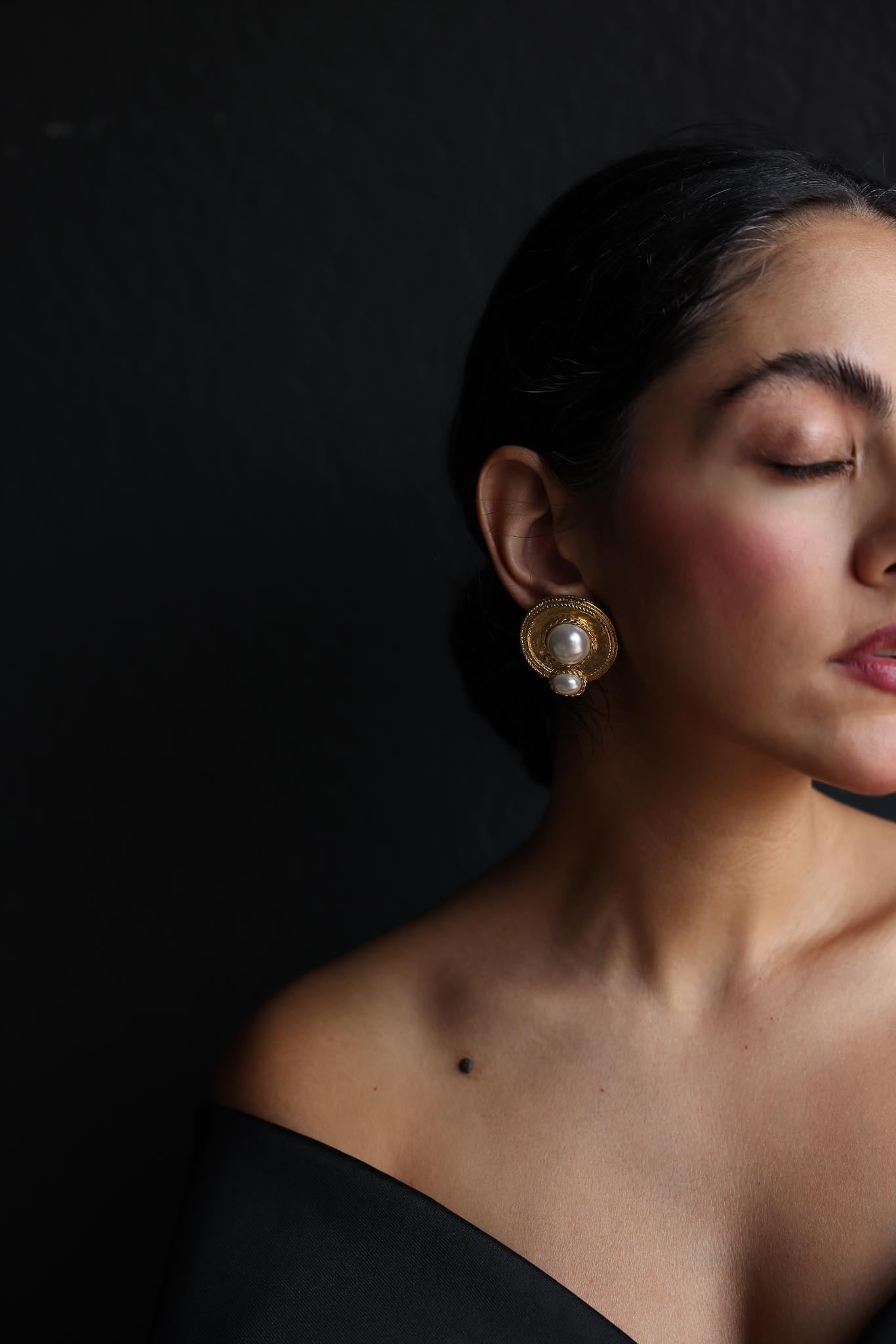 Dual Pearl Orbit Earrings