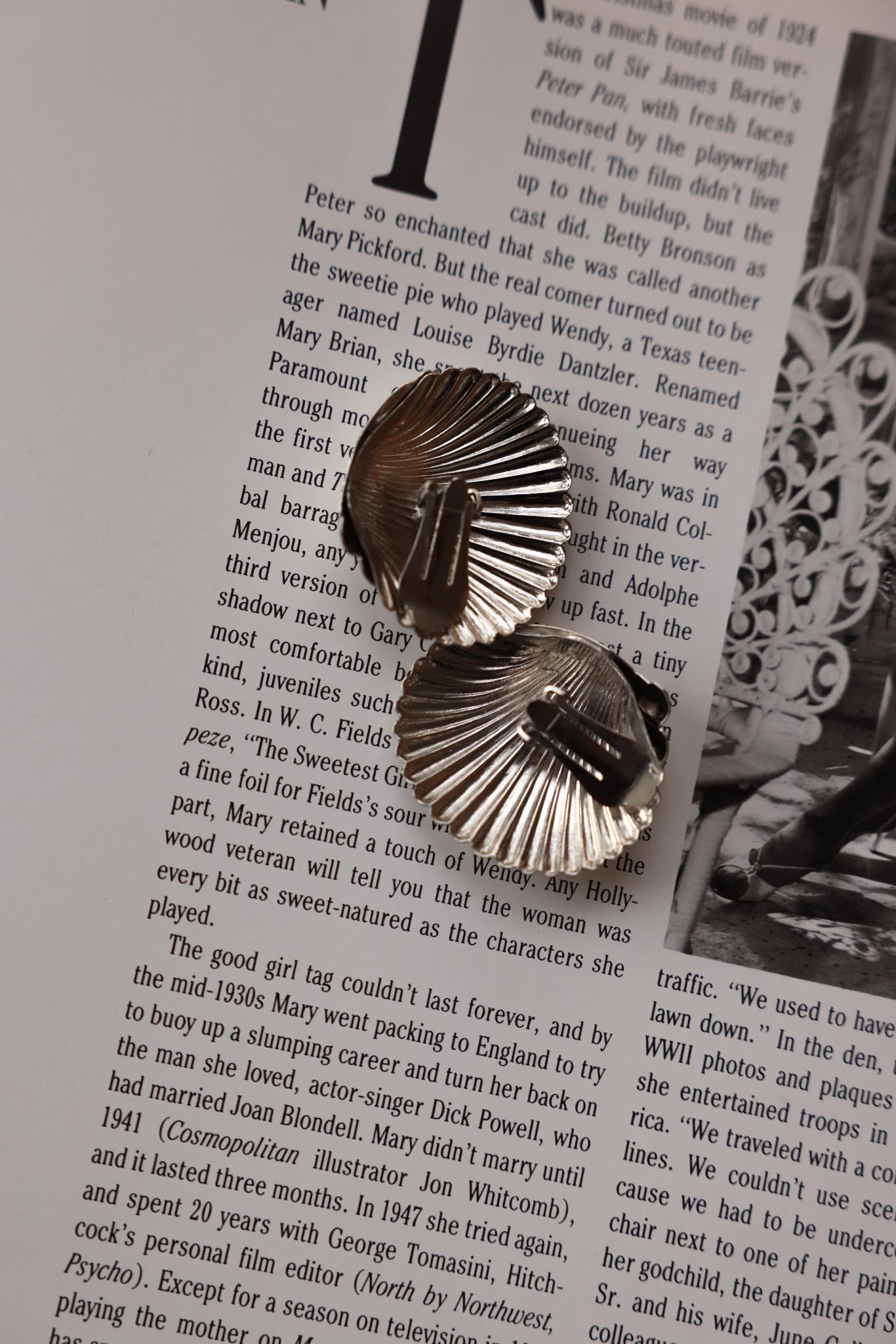 Silver Tone Shell Statement Earrings|Vintage Baazaar