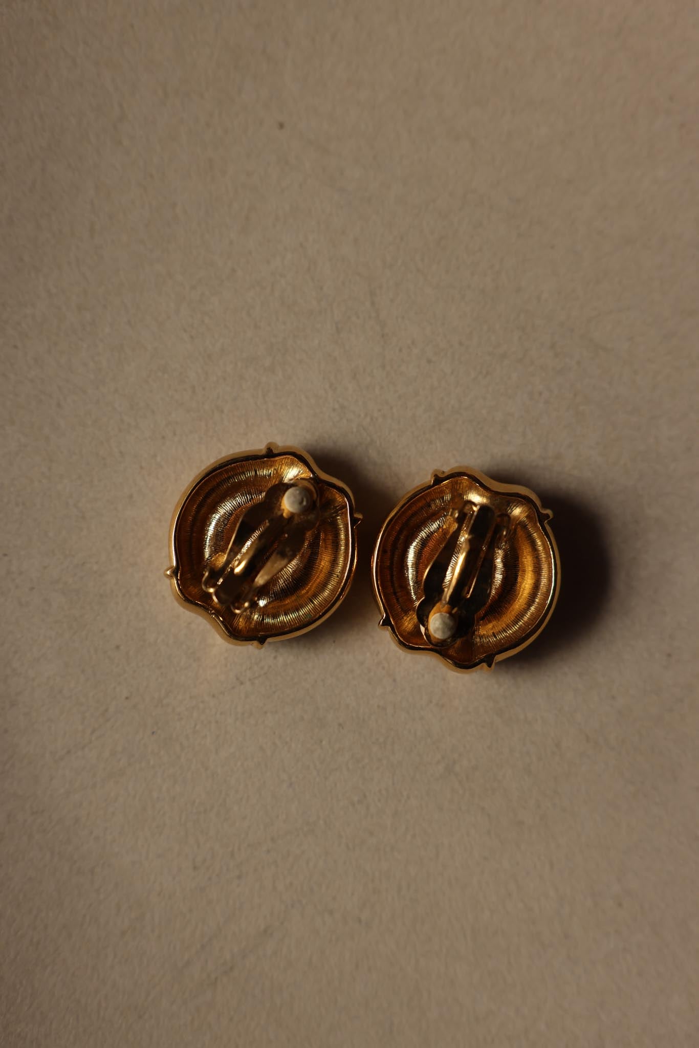 Gold and Sapphire Blue Clip-On Earrings