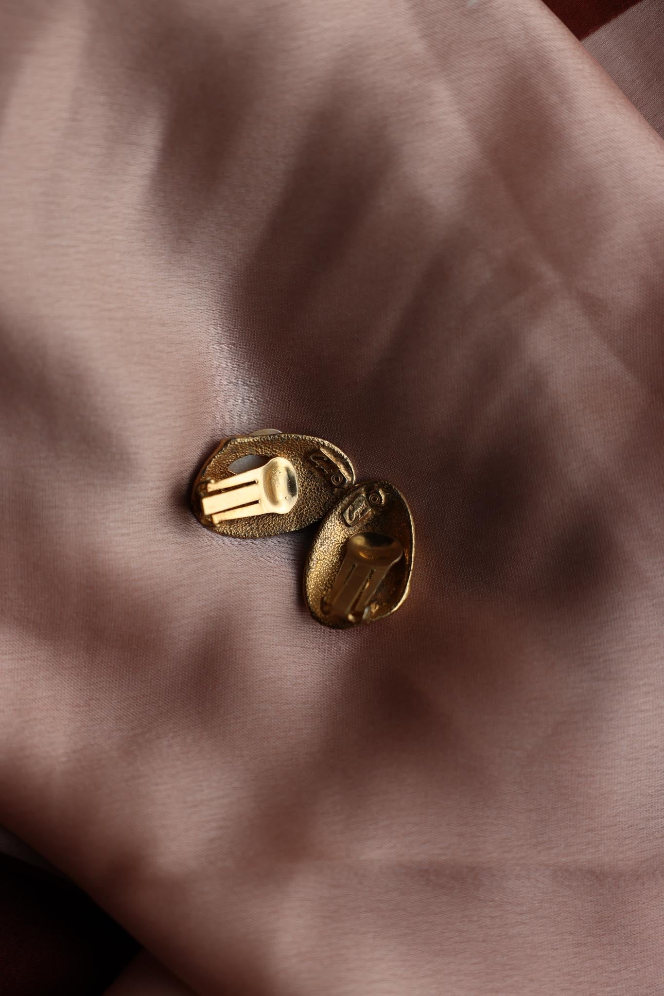 Capri Gold-Tone Shell Clip-On Earrings