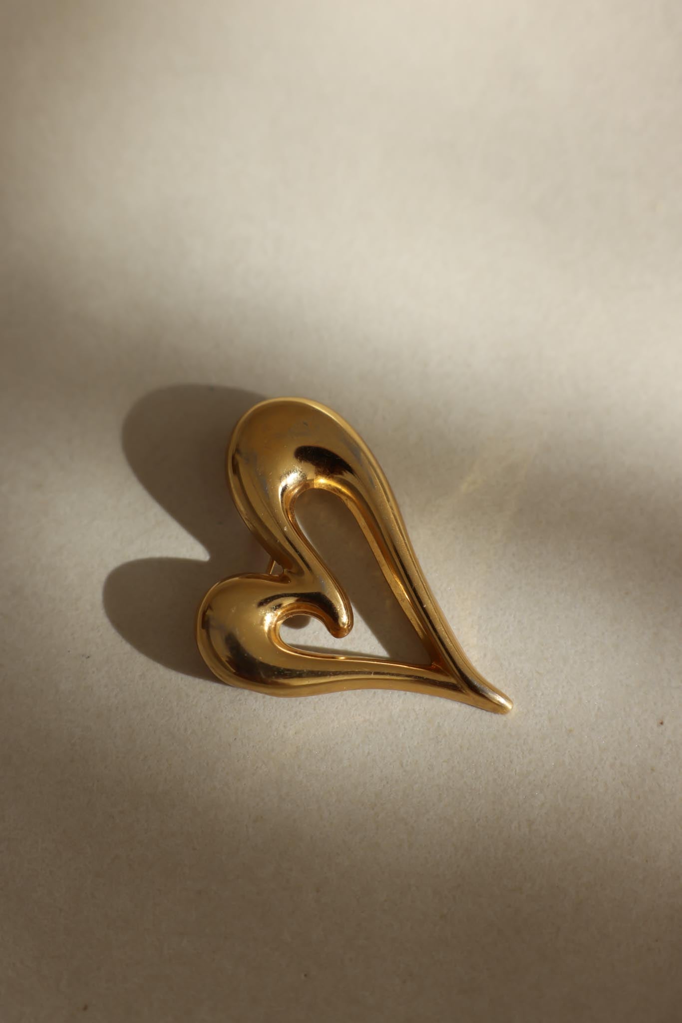 Monet Gold-Tone Heart Brooch